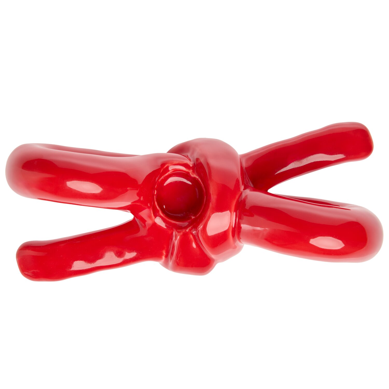 Keramik Kerzenhalter Schleife 18,2x6,6x7cm Farbe Rot von Rico Design
