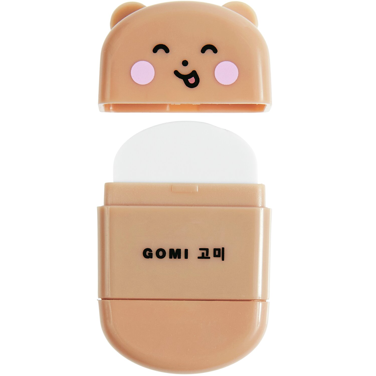 Paper Poetry Radiergummi mit Anspitzer Bär, beige, 32x18x51mm, lächelndes Bärendesign.