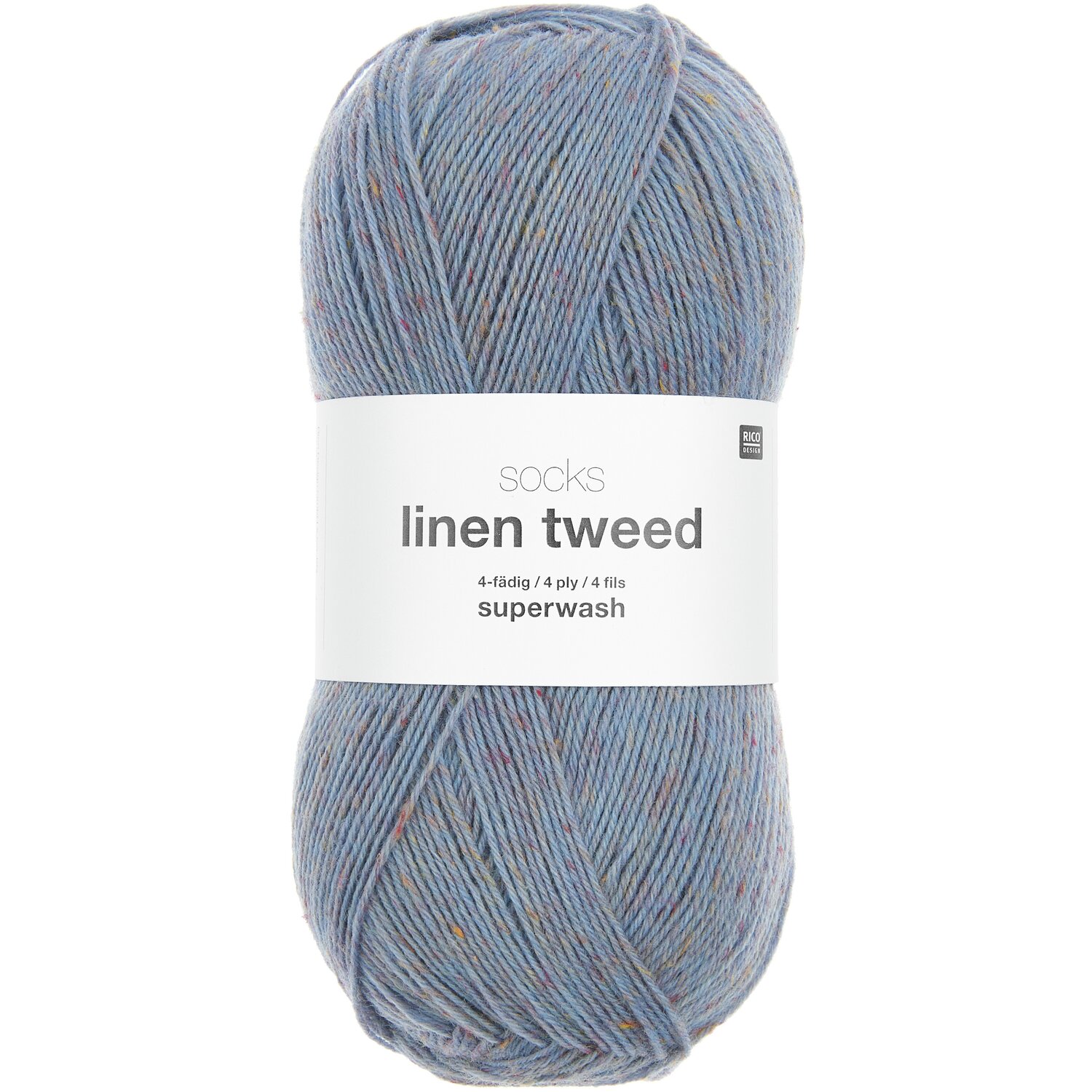 Socks Linen Tweed 4-fädig 100g 420m Farbe Blau von Rico Design