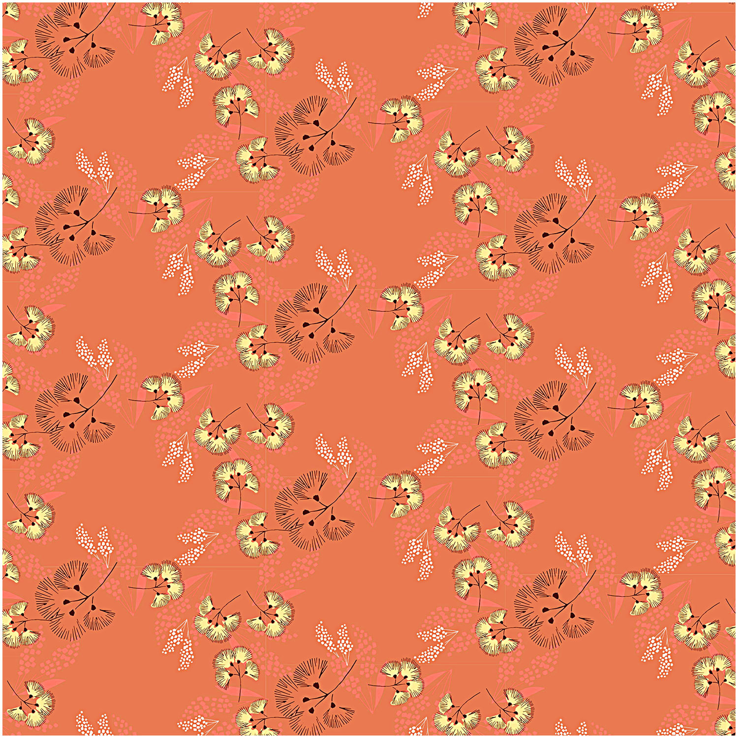 Musselin-Druckstoff Jardin Japonais Blumen rostrot 140cm Musselin-Druckstoff Jardin Japonais Blumen rostrot 140cm
