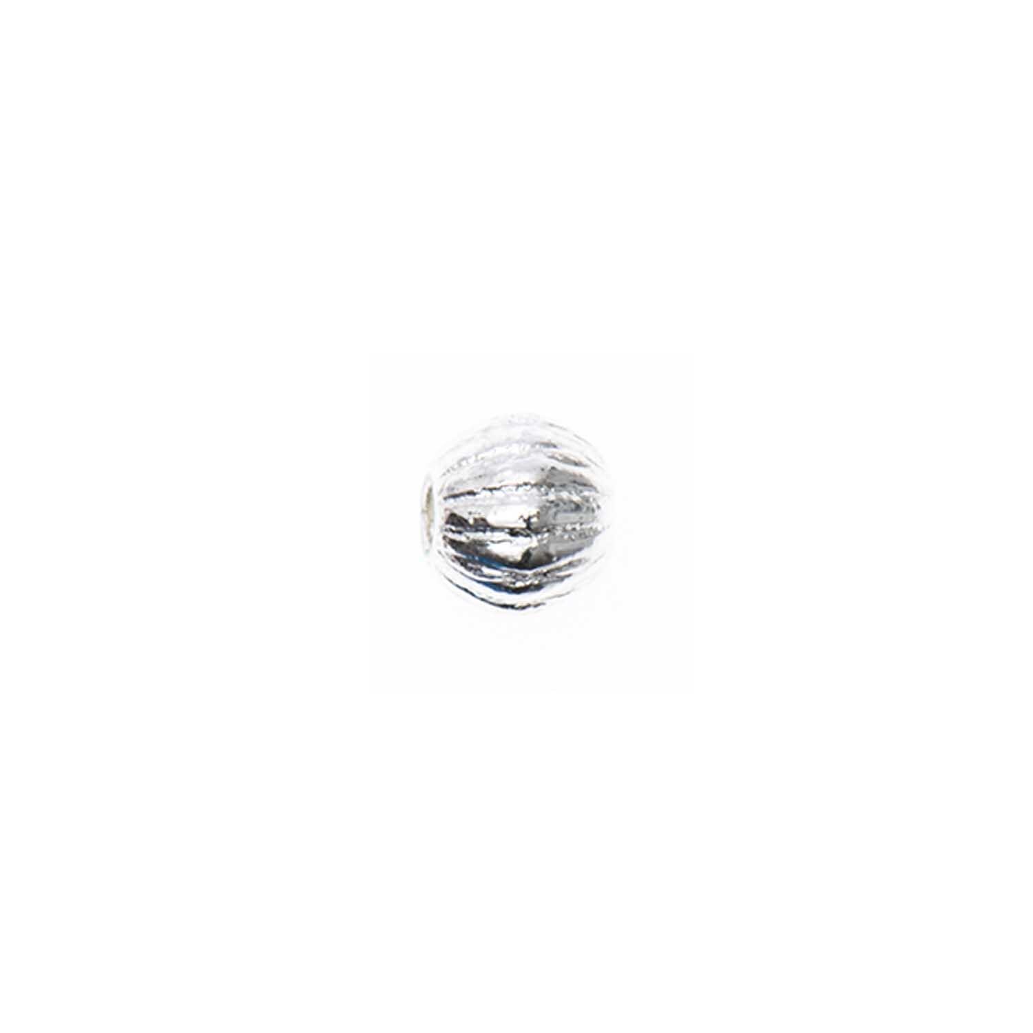 Kugel geriffelt silber 4x4mm 10 Stück