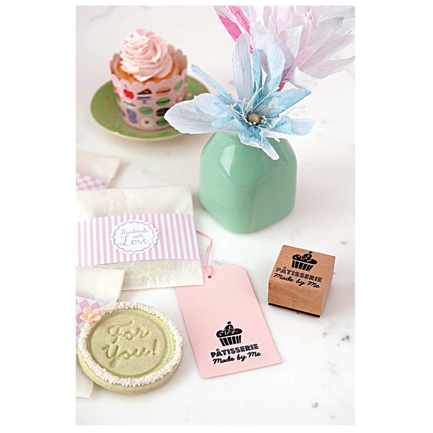 Stempel rund handmade with love 3,5cm