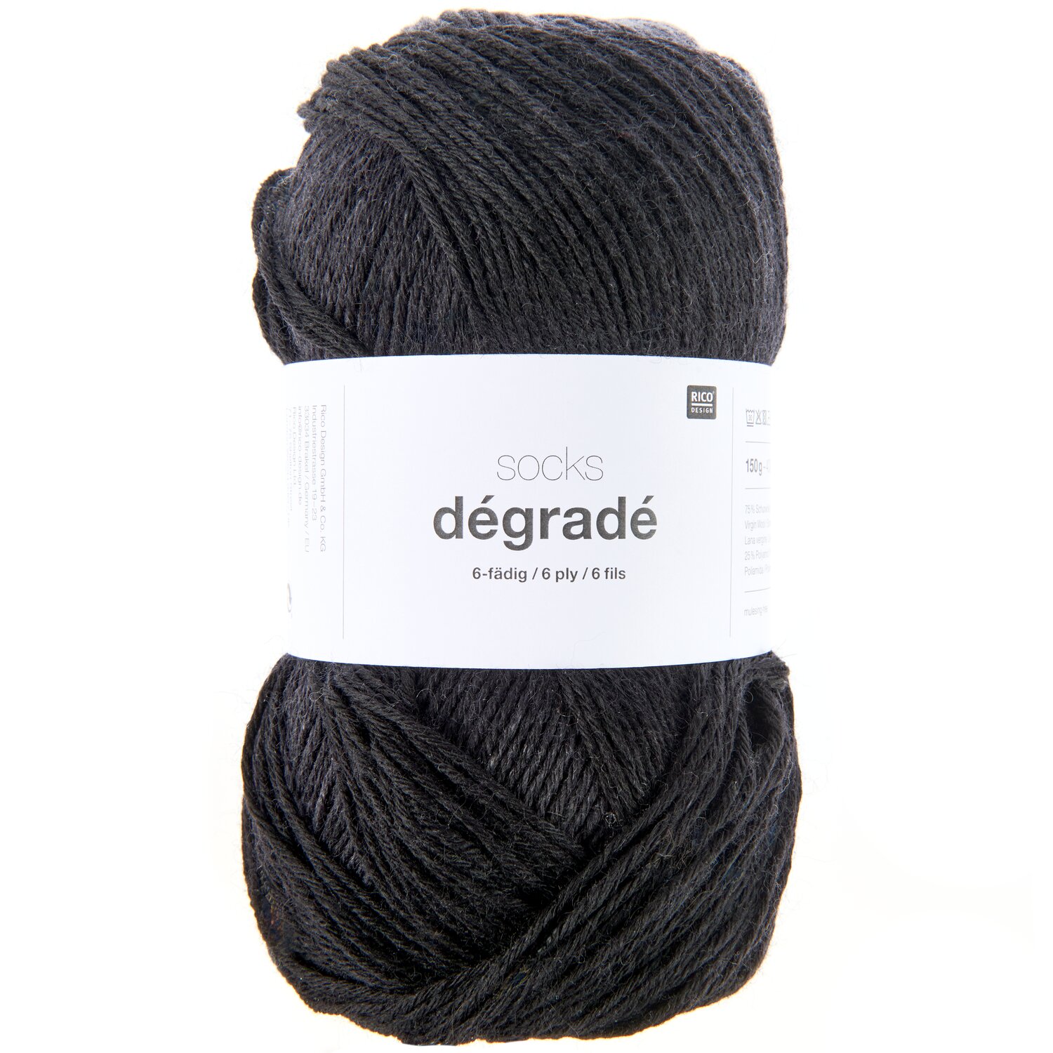 Socks Dégradé 6-fädig 150g 400m Farbe Schwarz von Rico Design