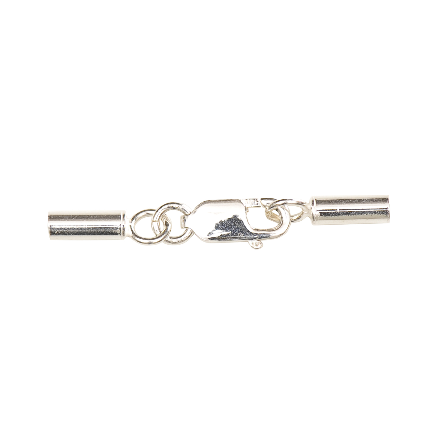 Verschluss mit Kappen 2mm 925er Silber
