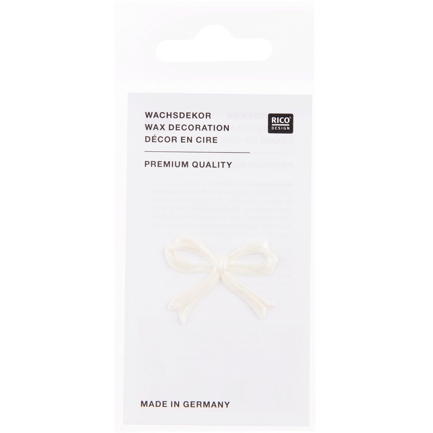 Wachsdekor Schleife groß Farbe Weiß Perlmutt von Rico Design