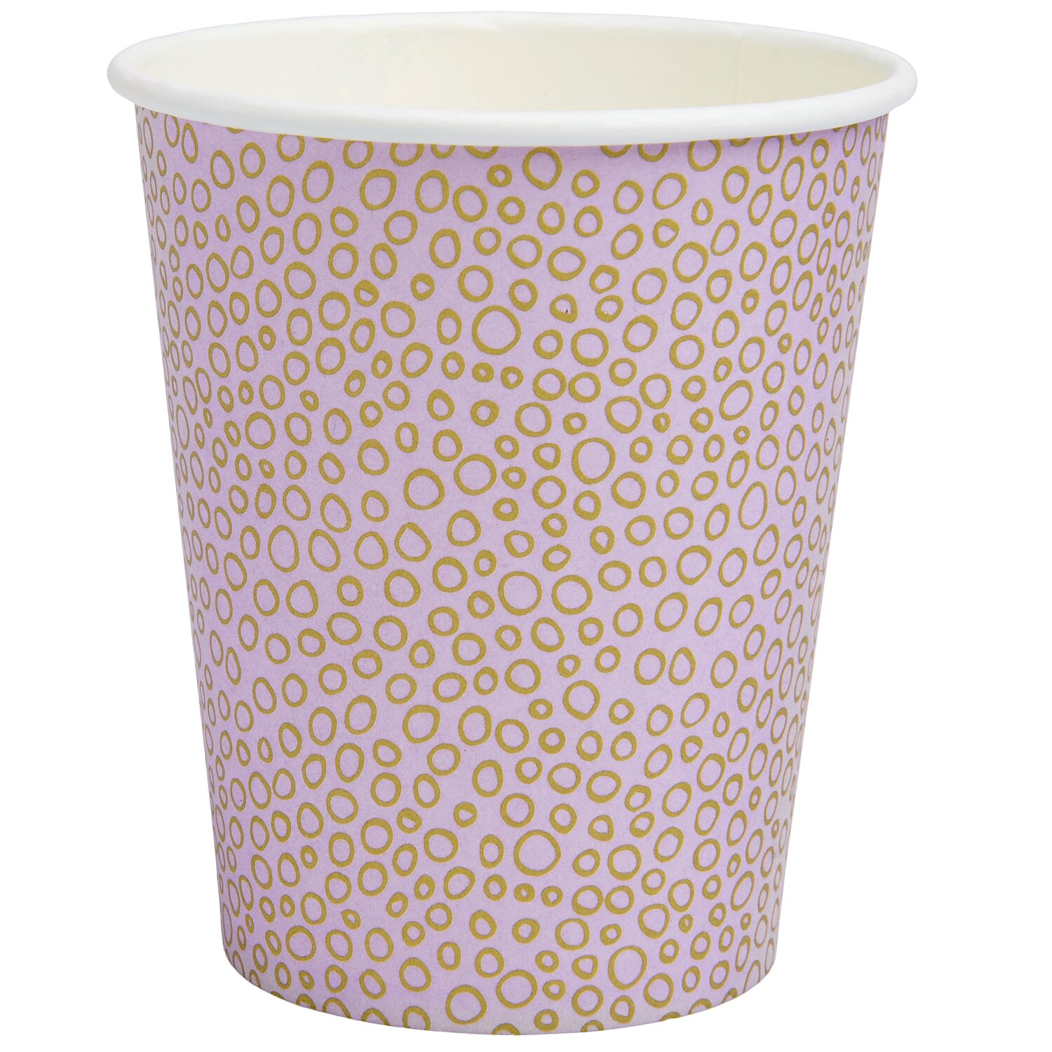 Pappbecher Bubbles Mauve/Gold 8 Stück 250ml von Rico Design