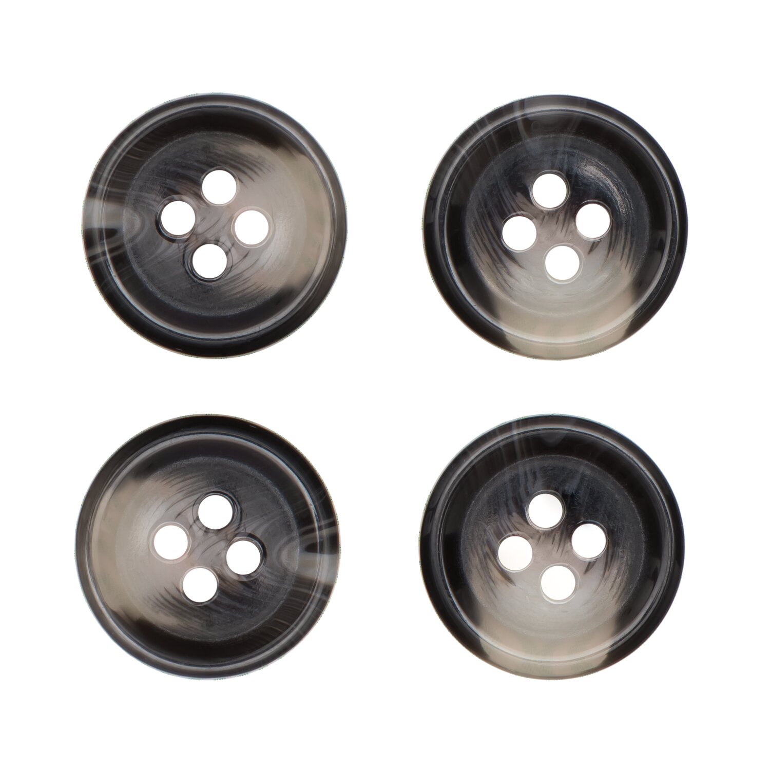 Knöpfe Grau strukturiert 1,7cm 4 Stück von Rico Design