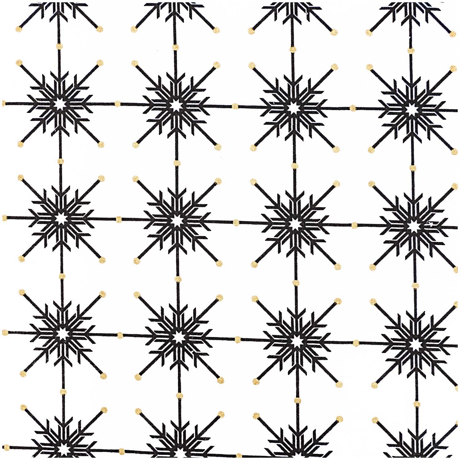 Stoff Eiskristall schwarz-gold 50x70cm