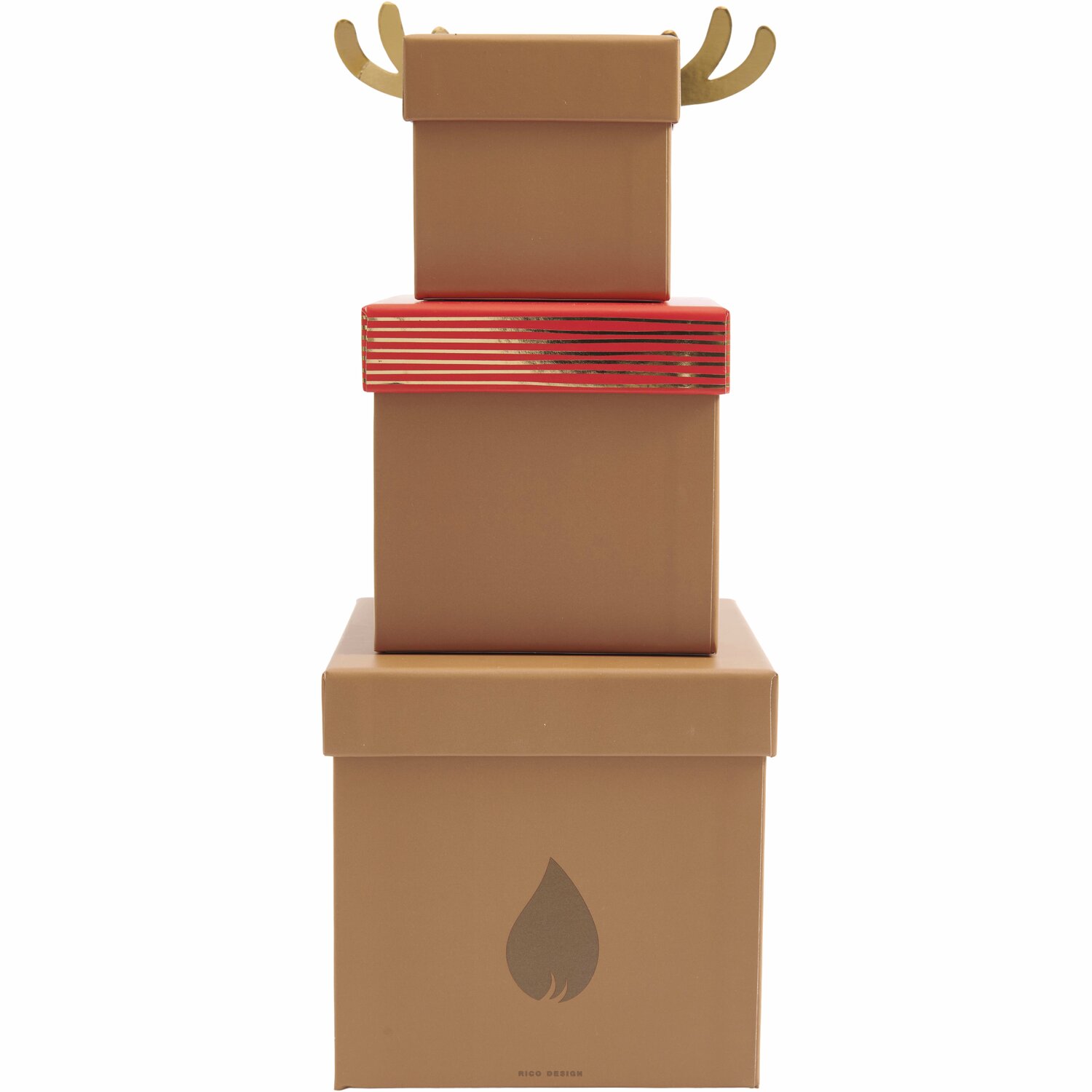 Geschenkboxen-Set Rentier 5-teilig von Rico Design