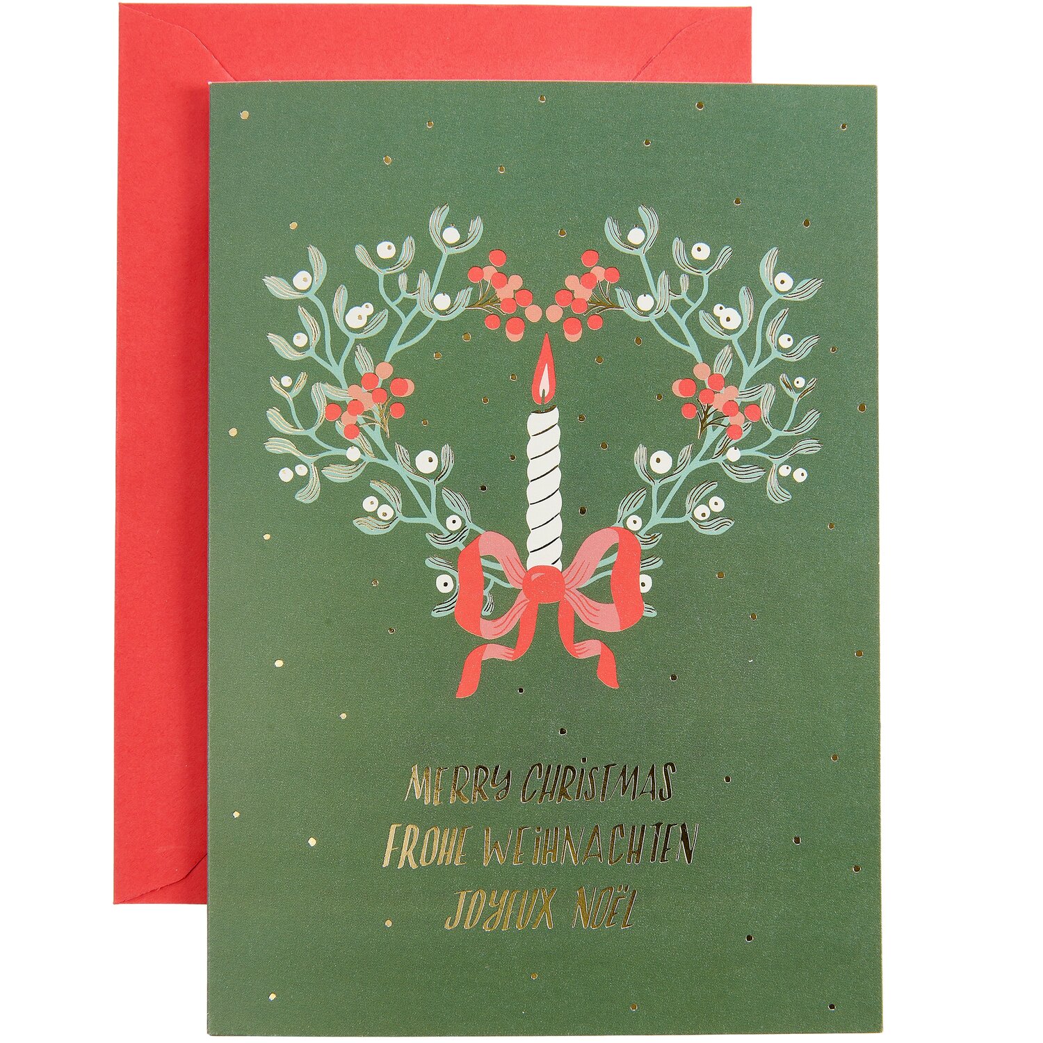 Grußkarte Advent Kranz Dunkelgrün B6 von Rico Design