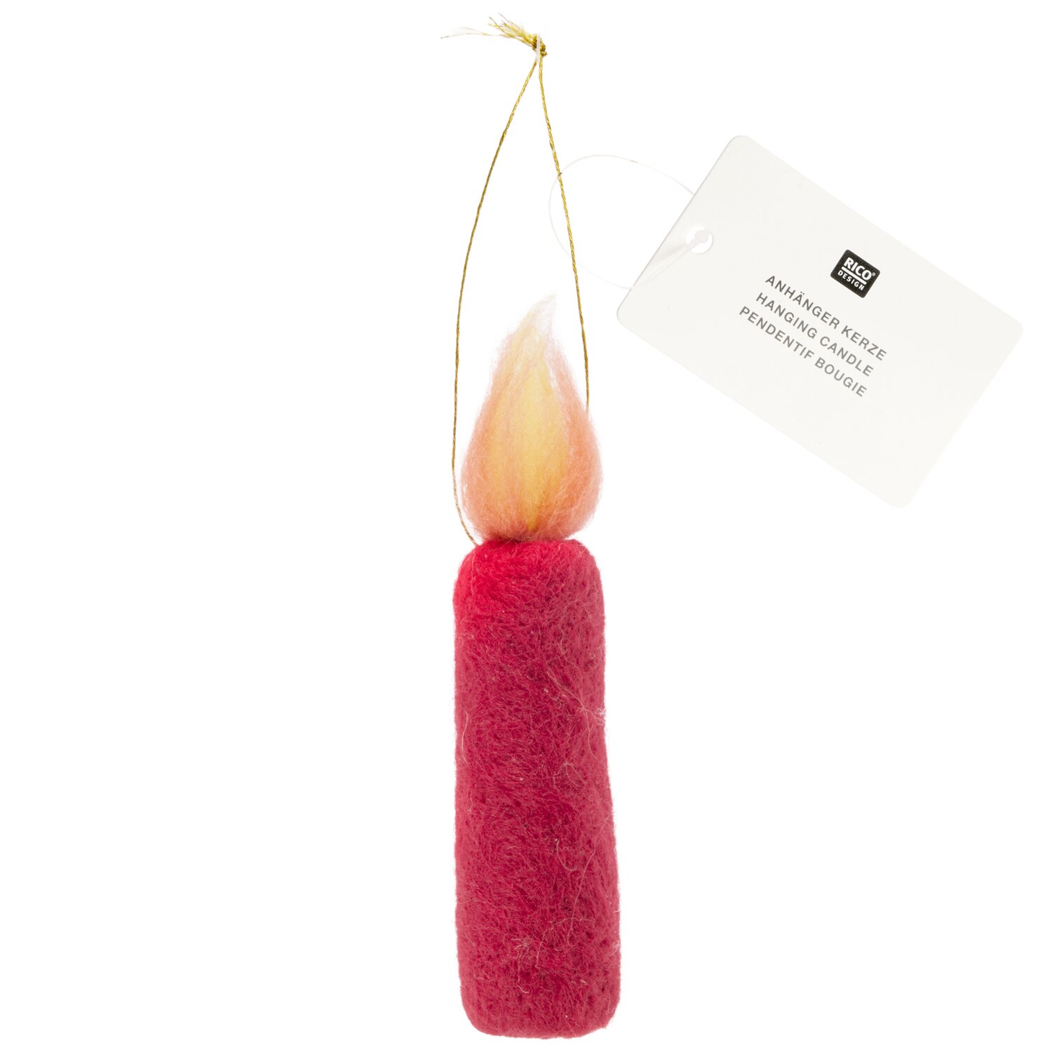 Anhänger-Kerze 11,5x2x2cm Farbe Rot von Rico Design