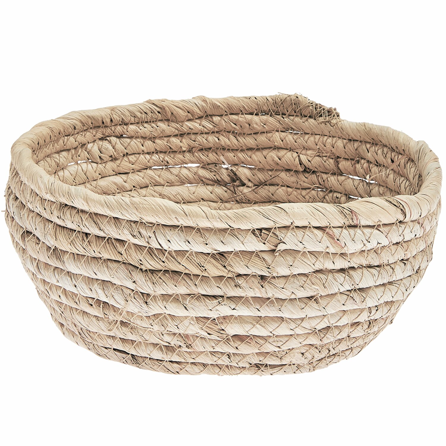 Korb rund geflochten, Ø18x8cm, aus Naturmaterialien. Ideal für Dekoration oder Aufbewahrung.