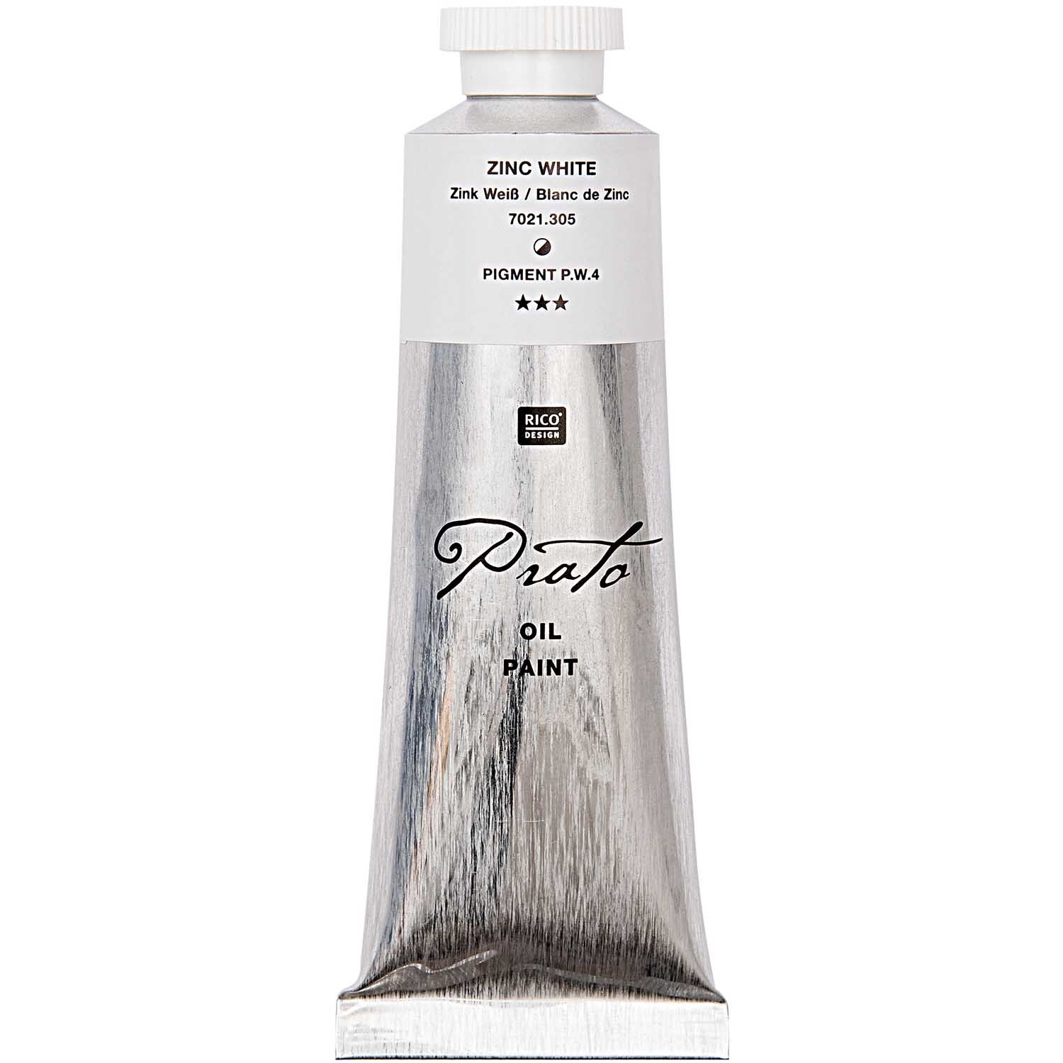 Prato Ölfarbe in Zinkweiß von Rico Design, 60ml Tube, ideal für Künstler und Malprojekte.