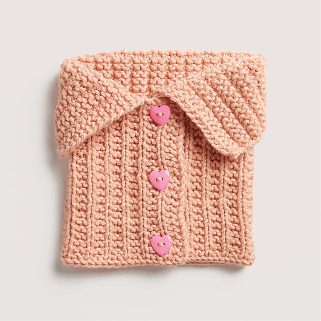Gestrickter Kragen in Apricot: Modell 35 aus dem Heft Made by Me No. 21