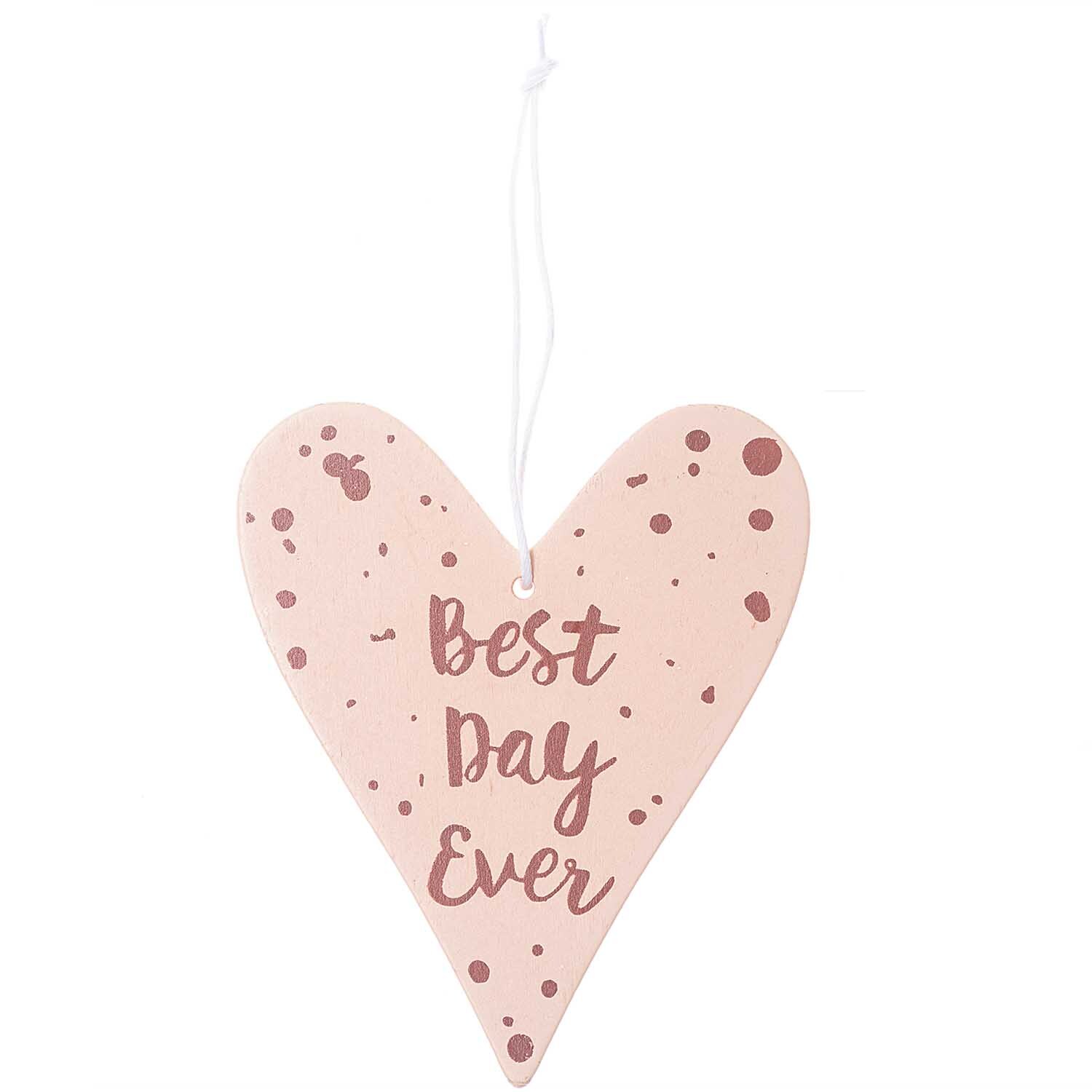 Holzhänger Herz mit Spruch puder-rosegold Holzhänger Herz mit Spruch puder-rosegold