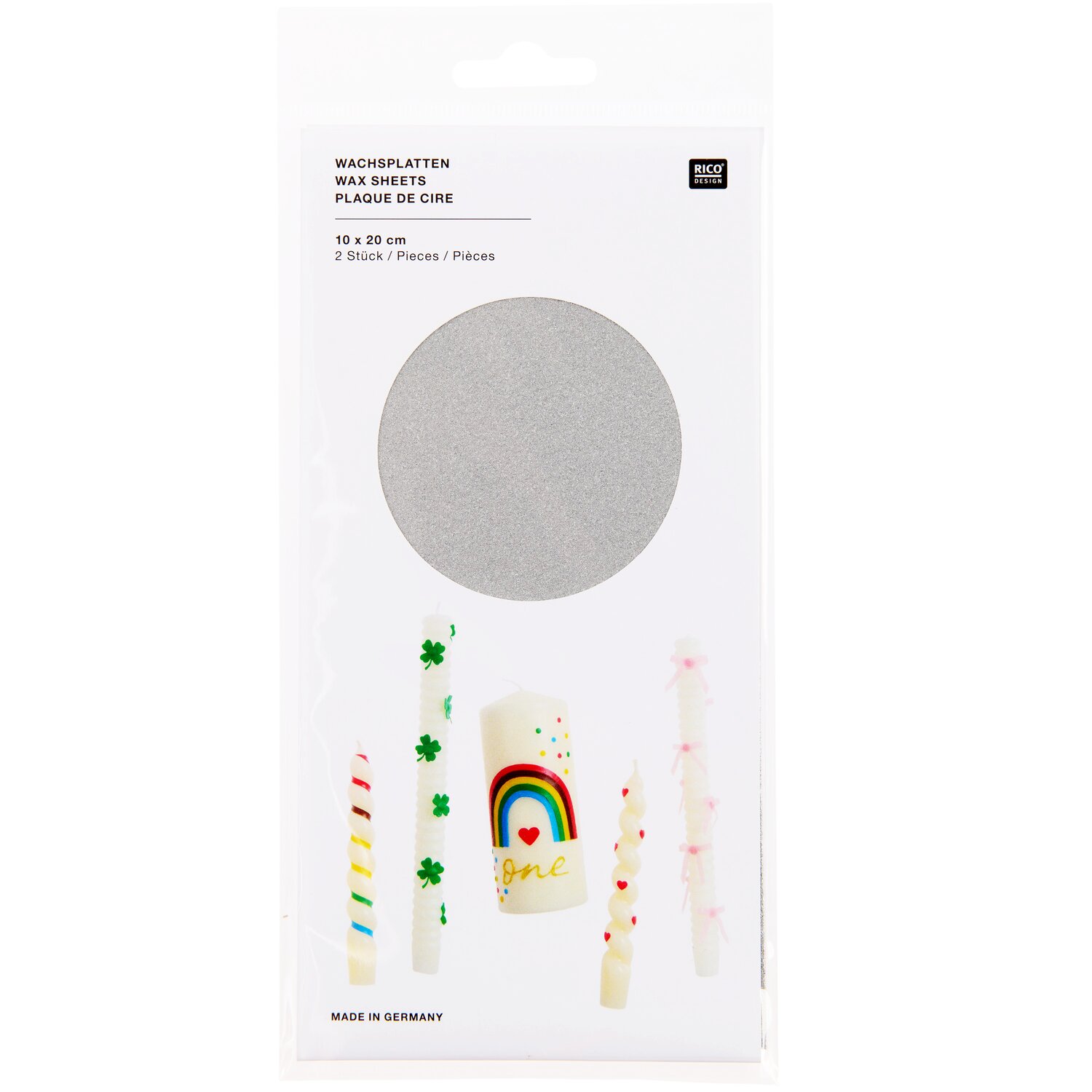 Wachsplatte 24x11cm Farbe Silber Metallic von Rico Design