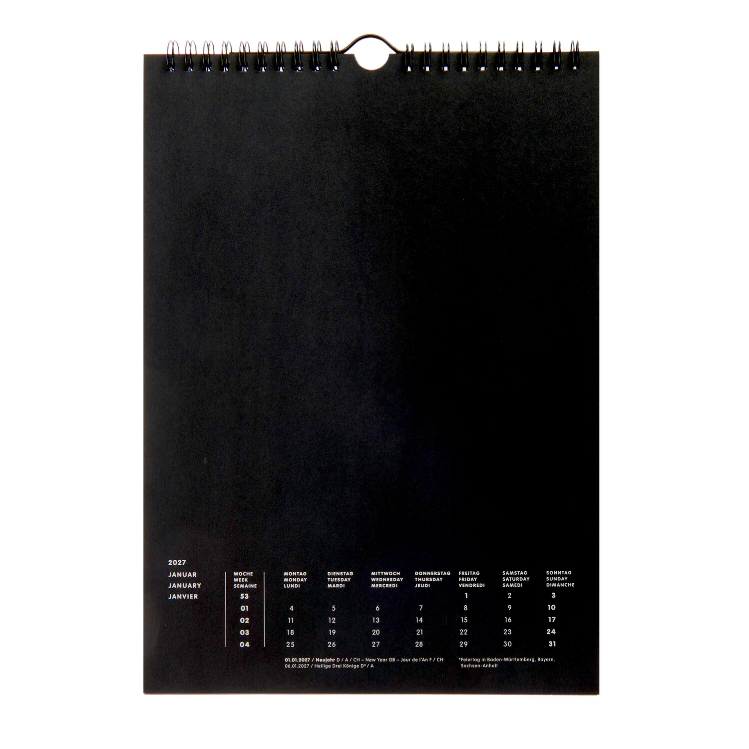 Paper Poetry Bastelkalender 2027 A4 Farbe Schwarz von Rico Design