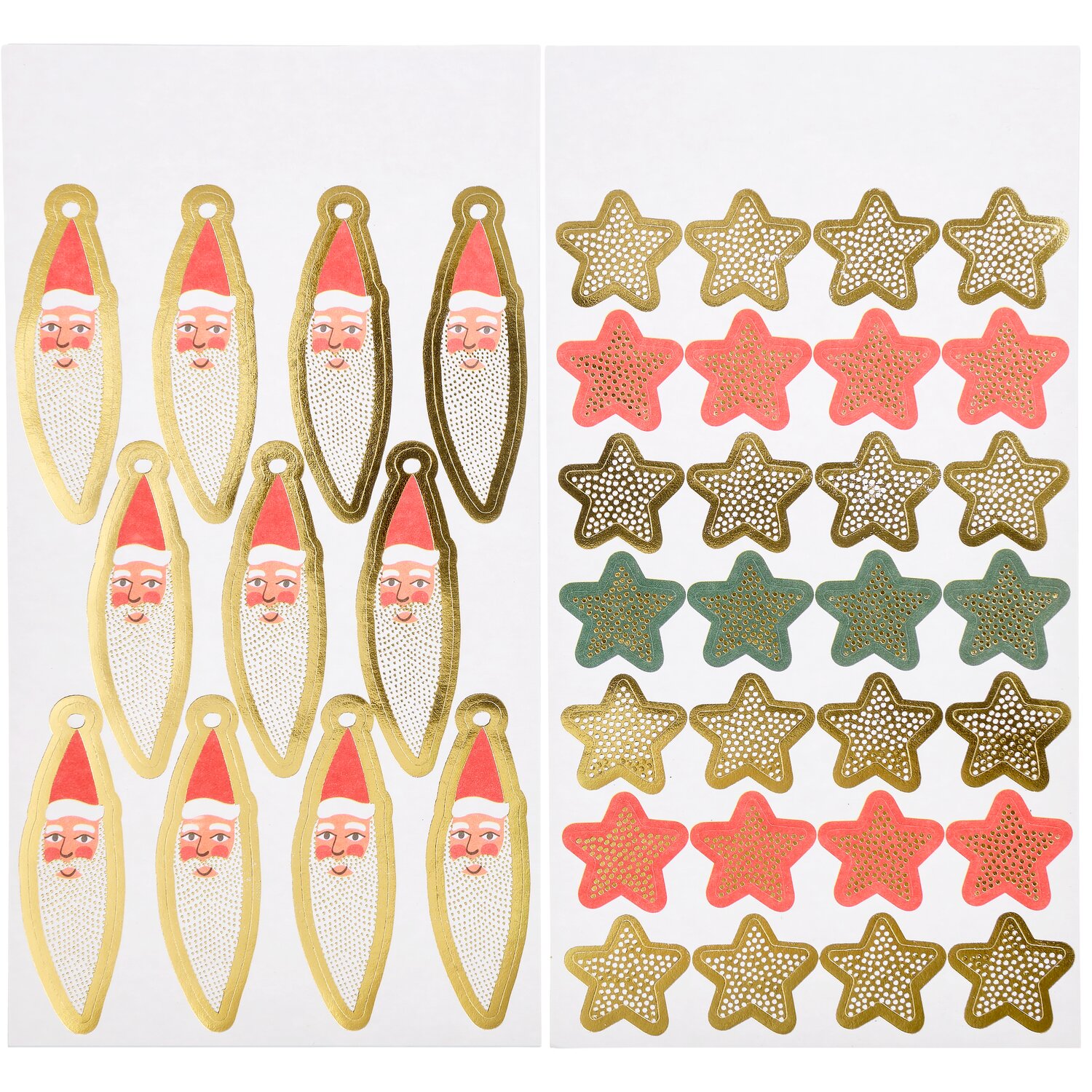 Paper Poetry Papiersticker Advent Weihnachtsmänner/Sterne 4 Bögen von Rico Design