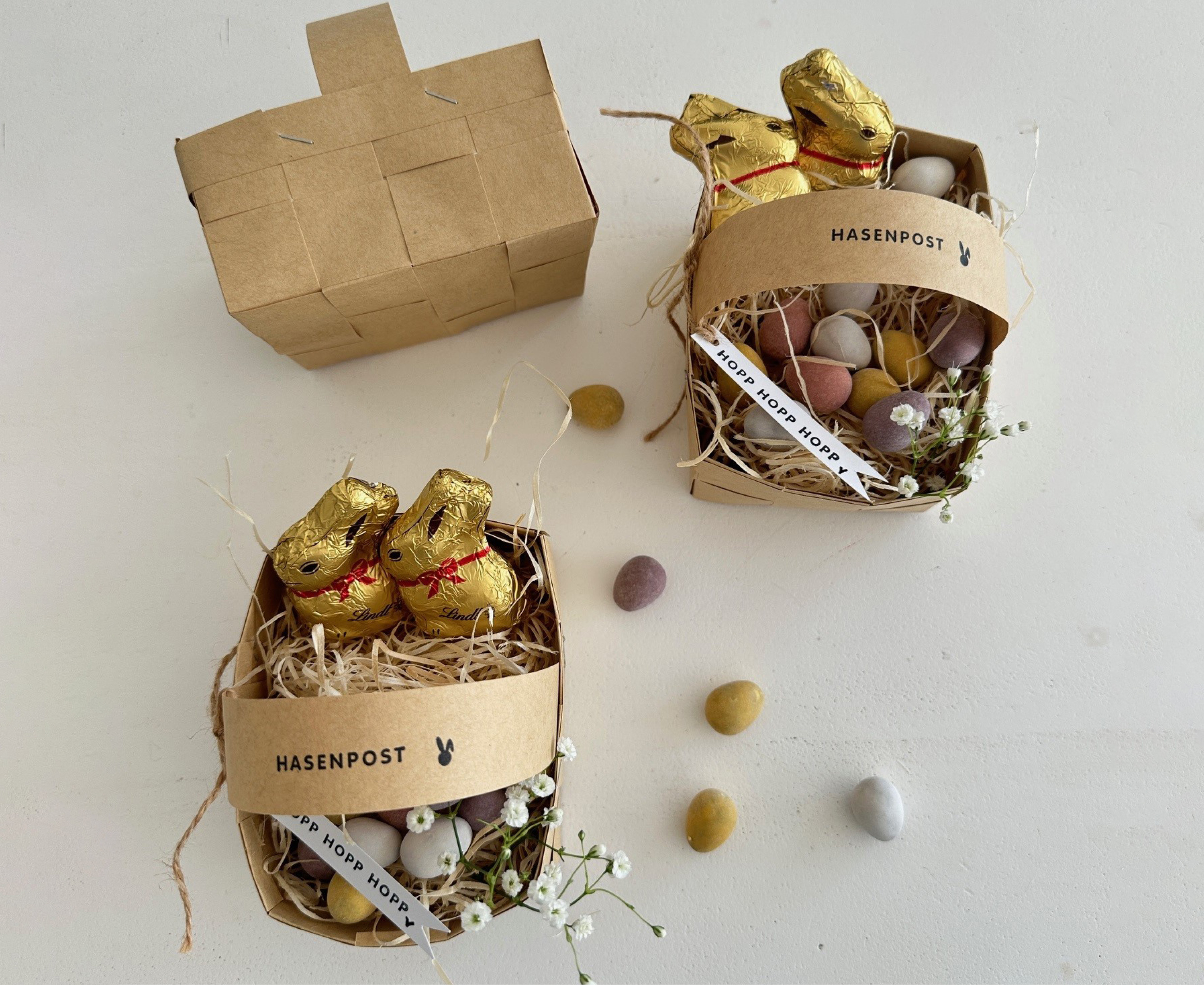 Gefüllte Osterkörbchen gefüllt mit Schokolade von @hallomeinkleines