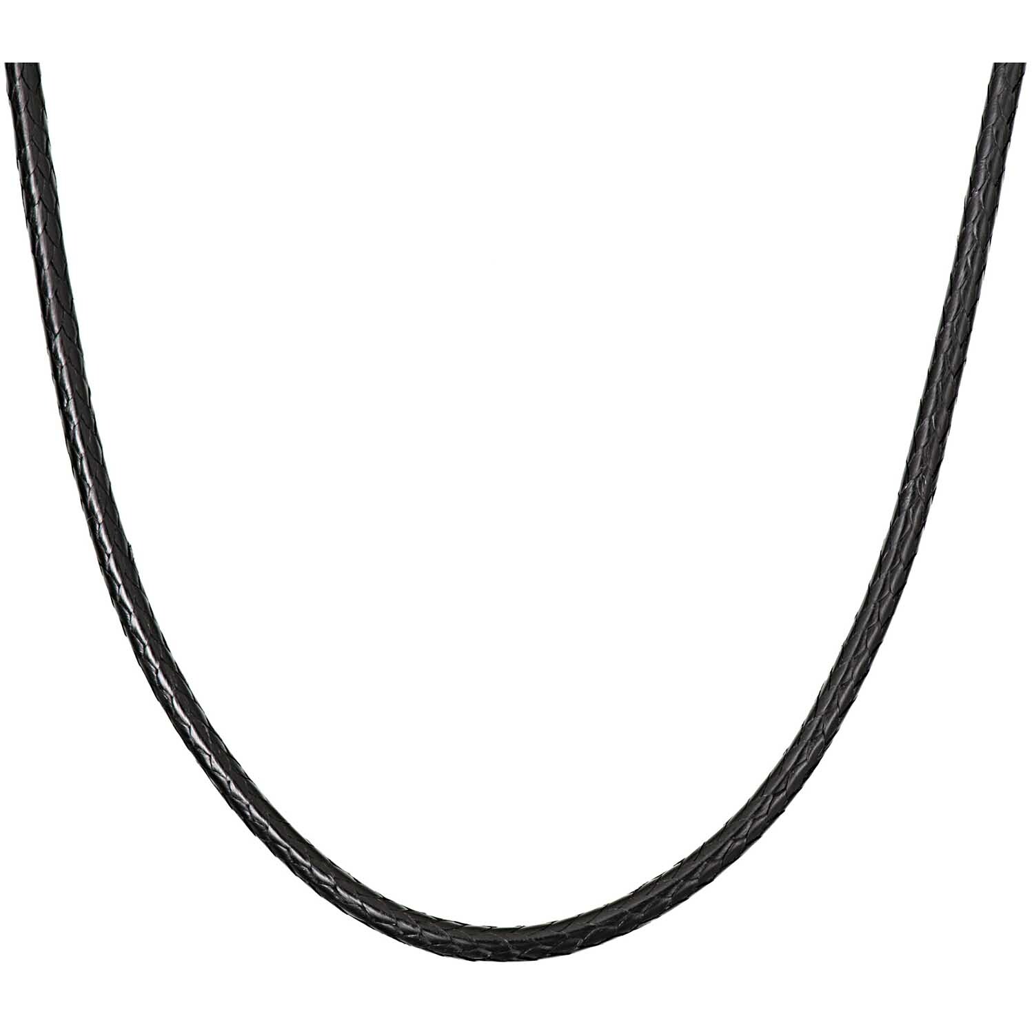 Kette schwarz 45cm Lederoptik