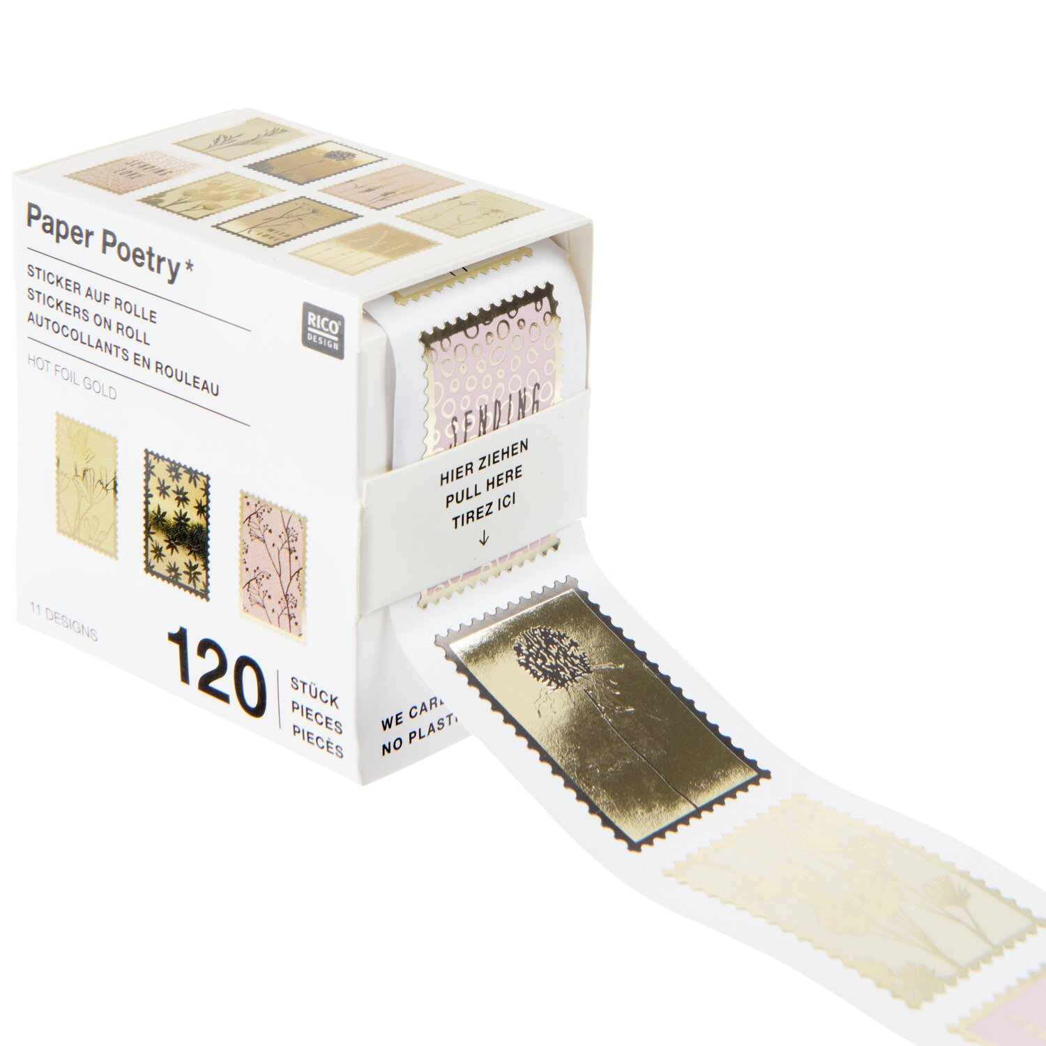 Paper Poetry Mini Sticker auf Rolle Briefmarken 120 Stück von Rico Design