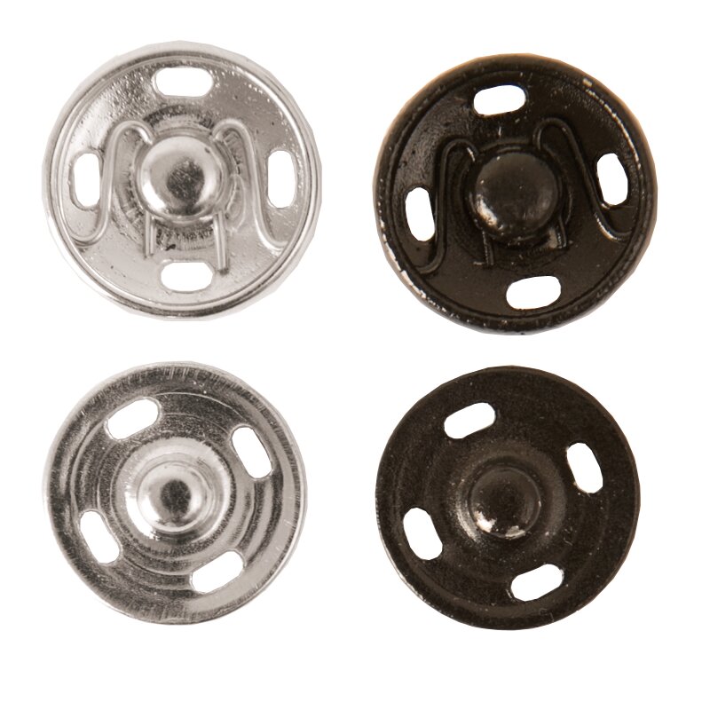 Druckknopf Mix silber-schwarz 14mm 8 Stück von Rico Design