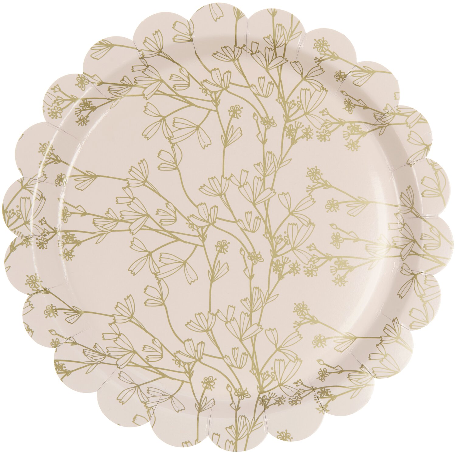 Pappteller Blumen Apricot/Gold 8 Stück Ø23cm von Rico Design