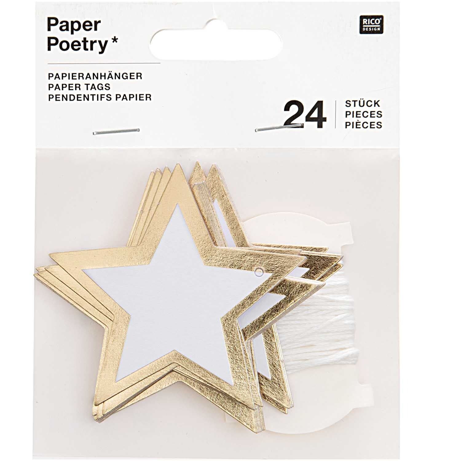 Paper Poetry Papieranhänger Stern mit Hot Foil 6,5x6,5cm 24 Stück Paper Poetry Papieranhänger Stern mit Hot Foil 6,5x6,5cm 24 Stück