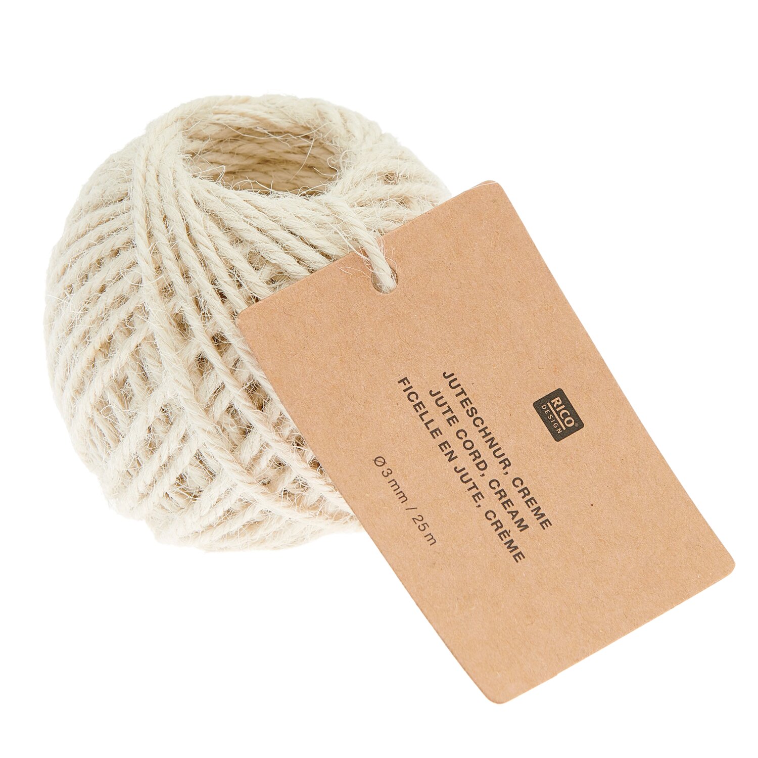 Juteschnur 3mm 25m Farbe Creme von Rico Design