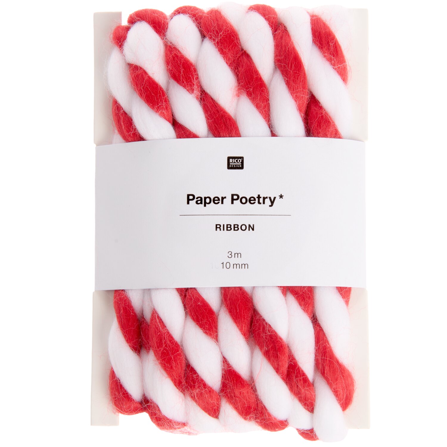 Paper Poetry Kordel Rot-Weiß 10mmx3m von Rico Design