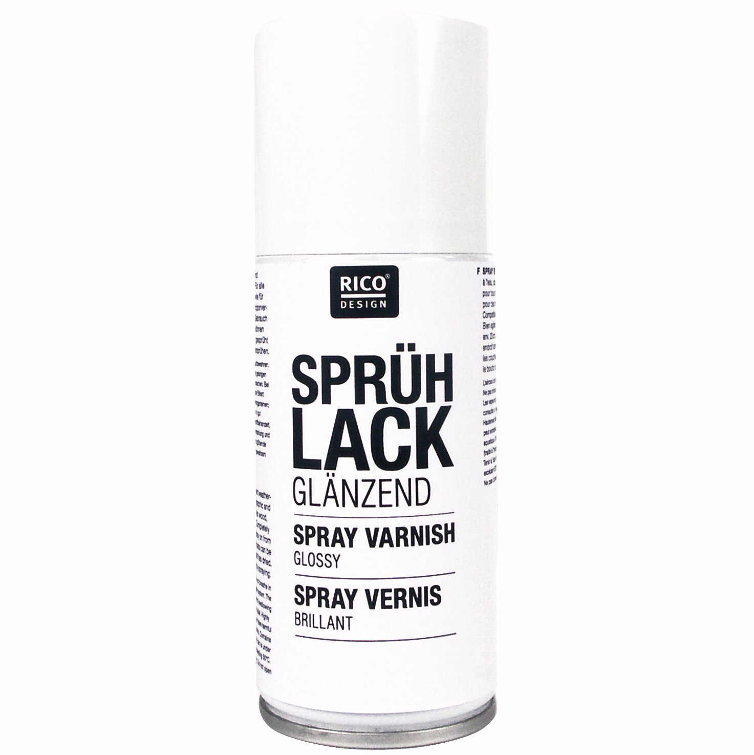 Sprühlack glänzend 150ml von Rico Design, transparent, ideal für glänzende Oberflächen.