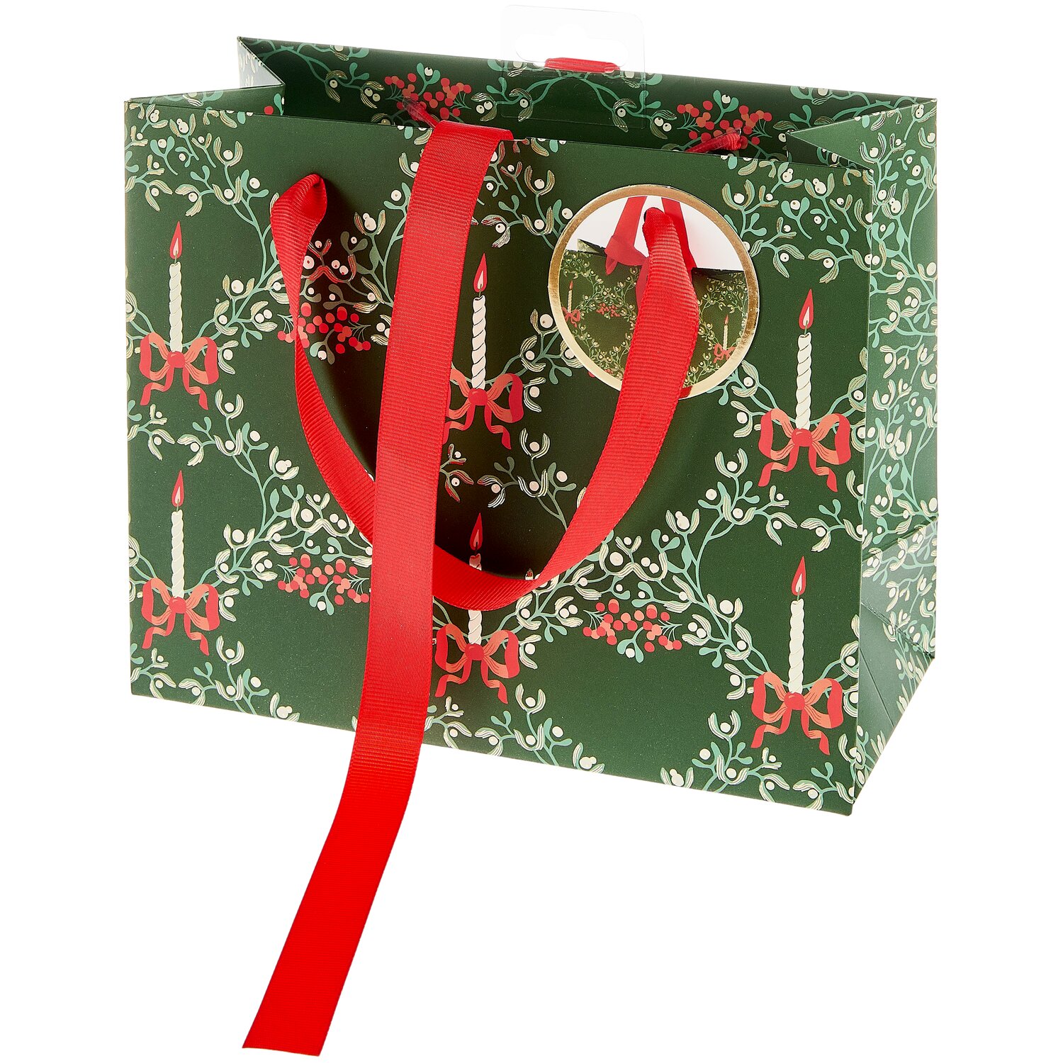 Geschenktüte Advent Mistelzweig Kerzen S 18x28,5x1,5cm von Rico Design