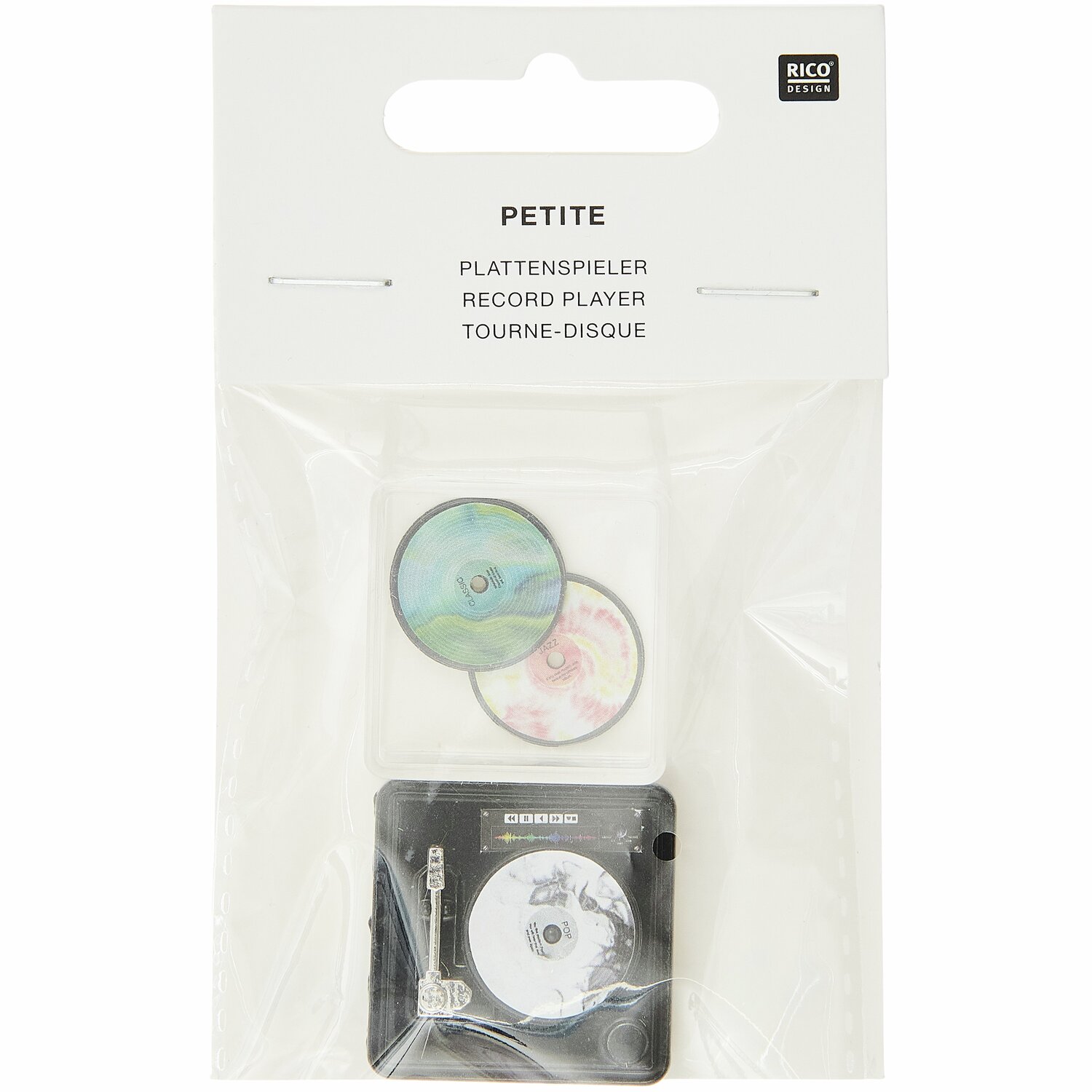 Miniatur Plattenspieler mit Schallplatten von Rico Design