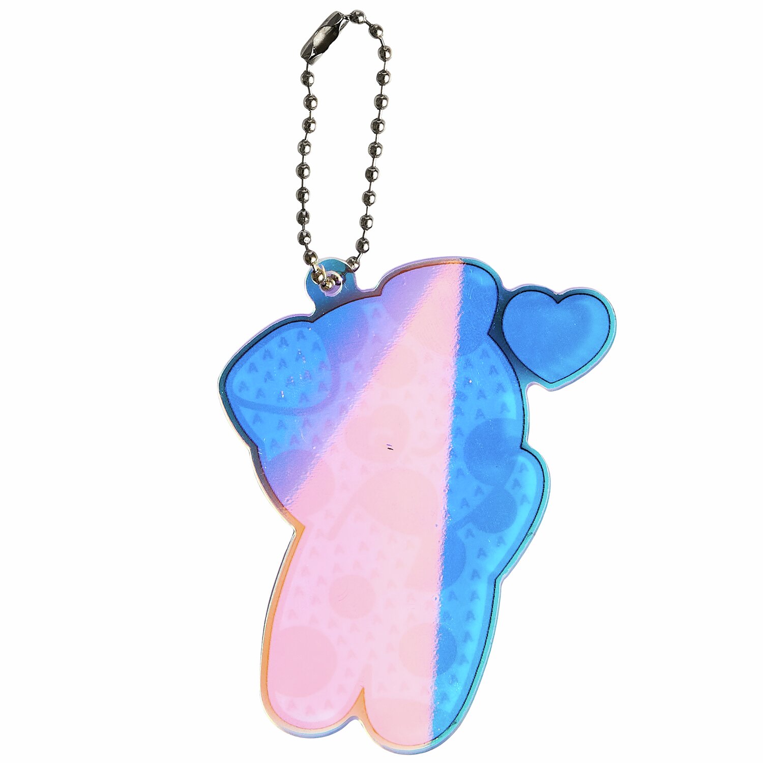 Diamond Painting Aufhänger Tiere, 29-teilig, in Blau und Rosa mit Herzmotiv und Kette.