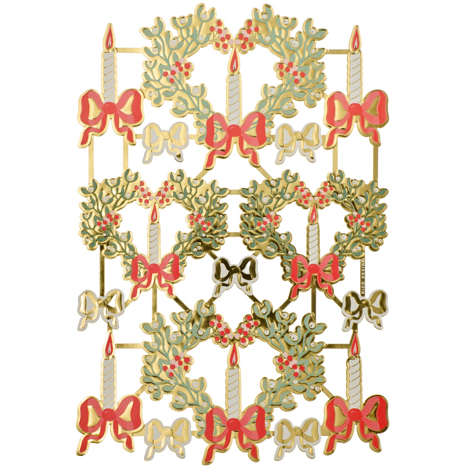 Paper Poetry Glanzbilder Advent Herzen 1 Bogen von Rico Design