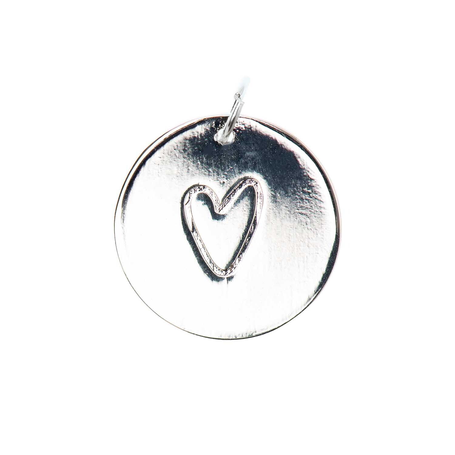 Mix it Up - Jewellery Anhänger Scheibe Herz silber Ø17mm Mix it Up - Jewellery Anhänger Scheibe Herz silber Ø17mm