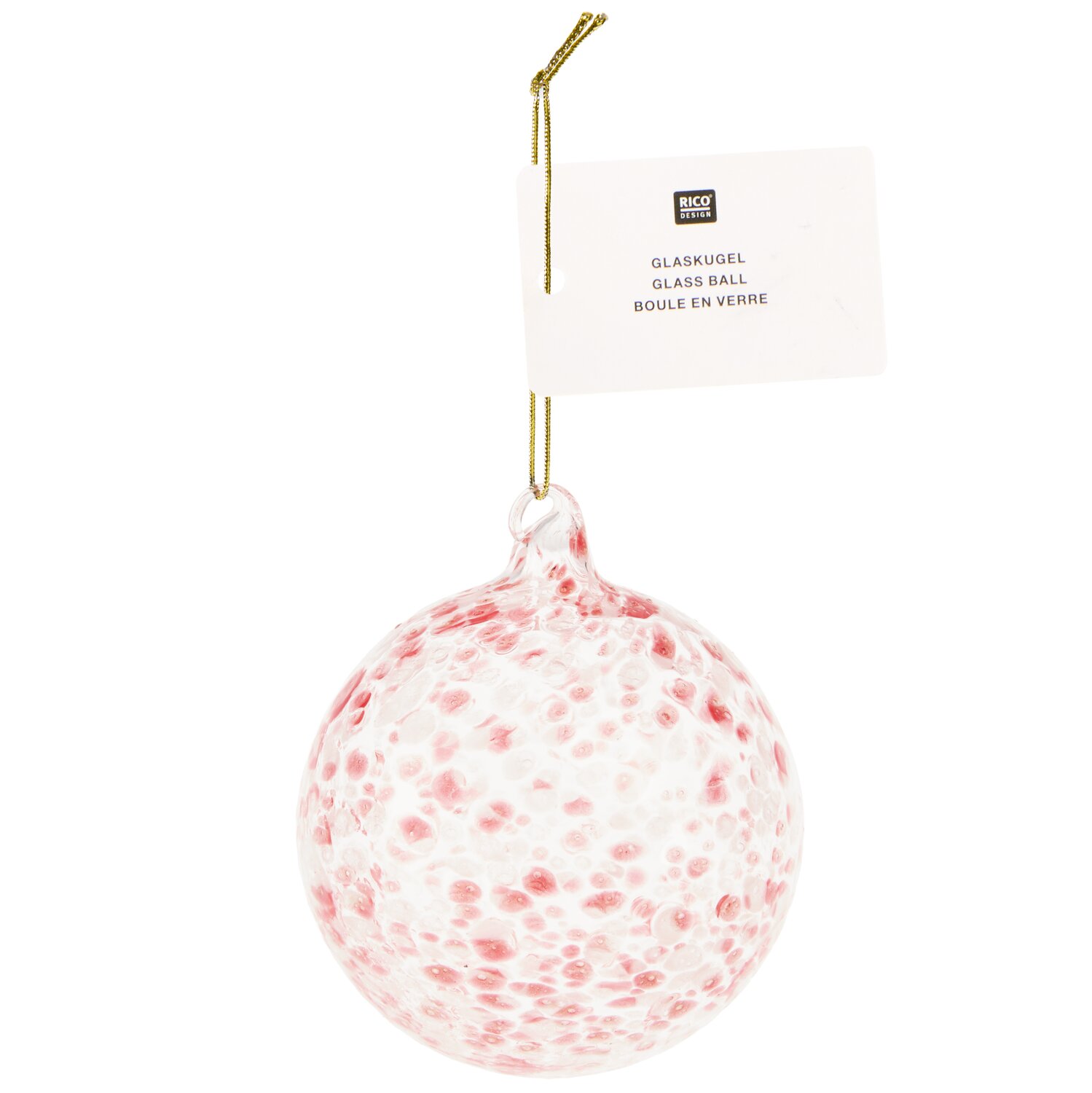 Glaskugel gepunktet Ø8cm Farbe Rot von Rico Design