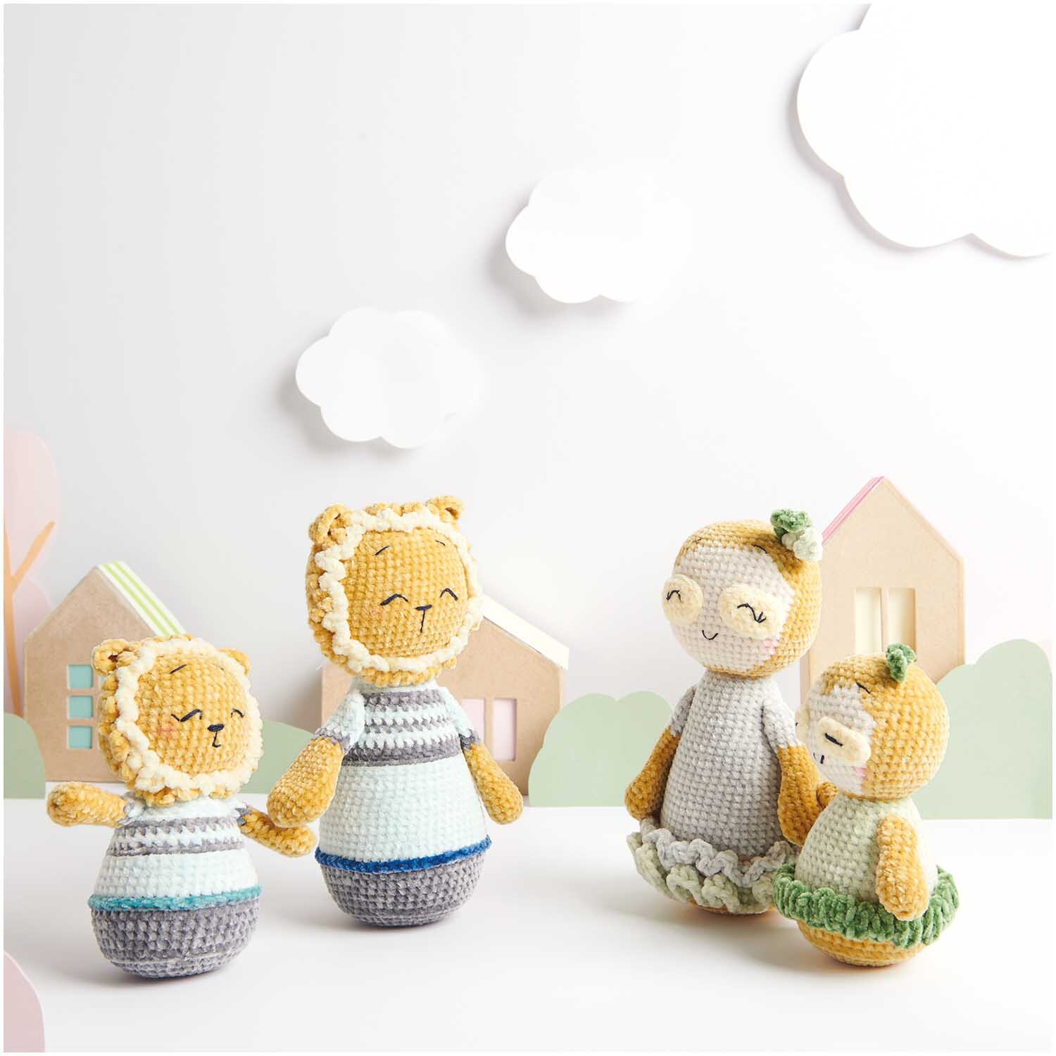 Ricorumi Nilli Nilli: Gehäkelte Tierfiguren in Pastellfarben von Rico Design, ideal für Kinderzimmer.