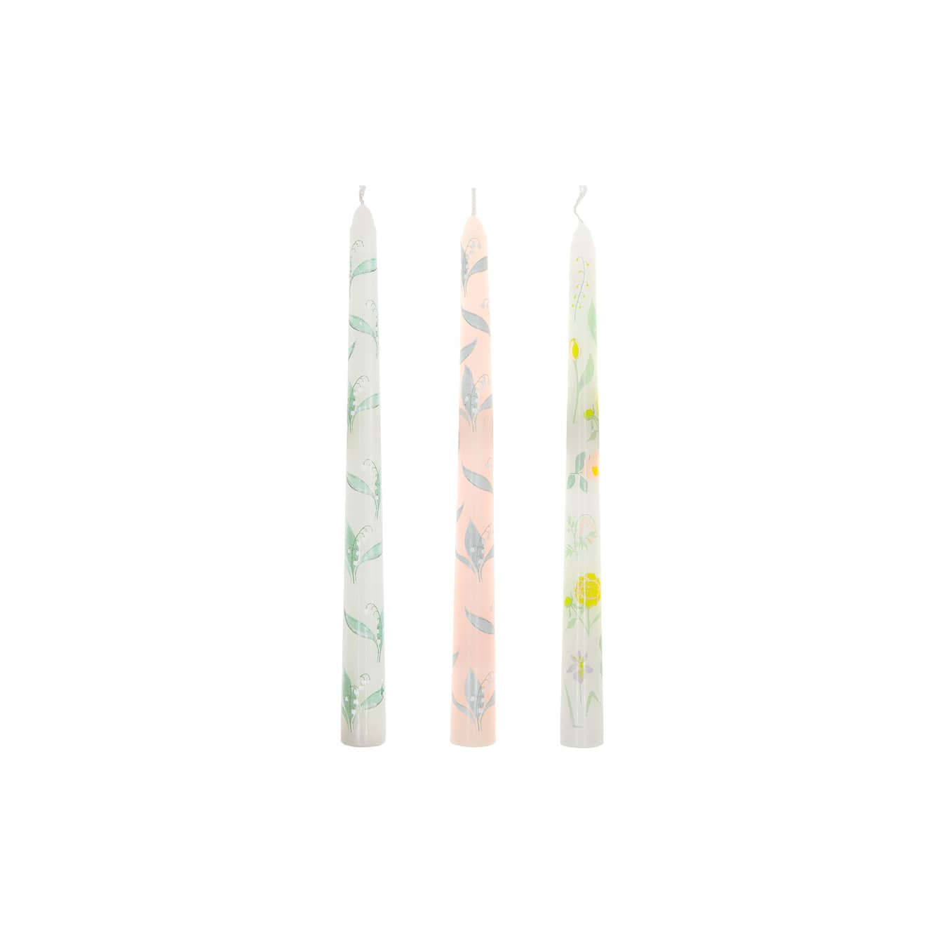 Spitzkerze Frühlingsblumen und Maiglöckchen