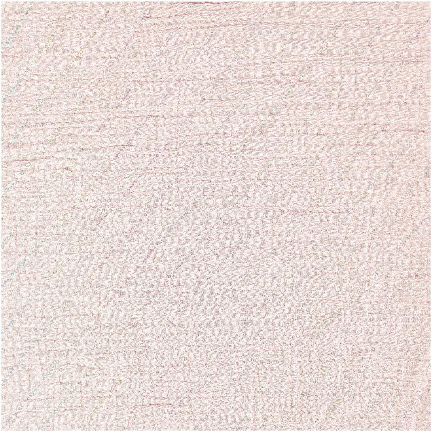 Stoffabschnitt Krinkelmusselin Streifen Rosa