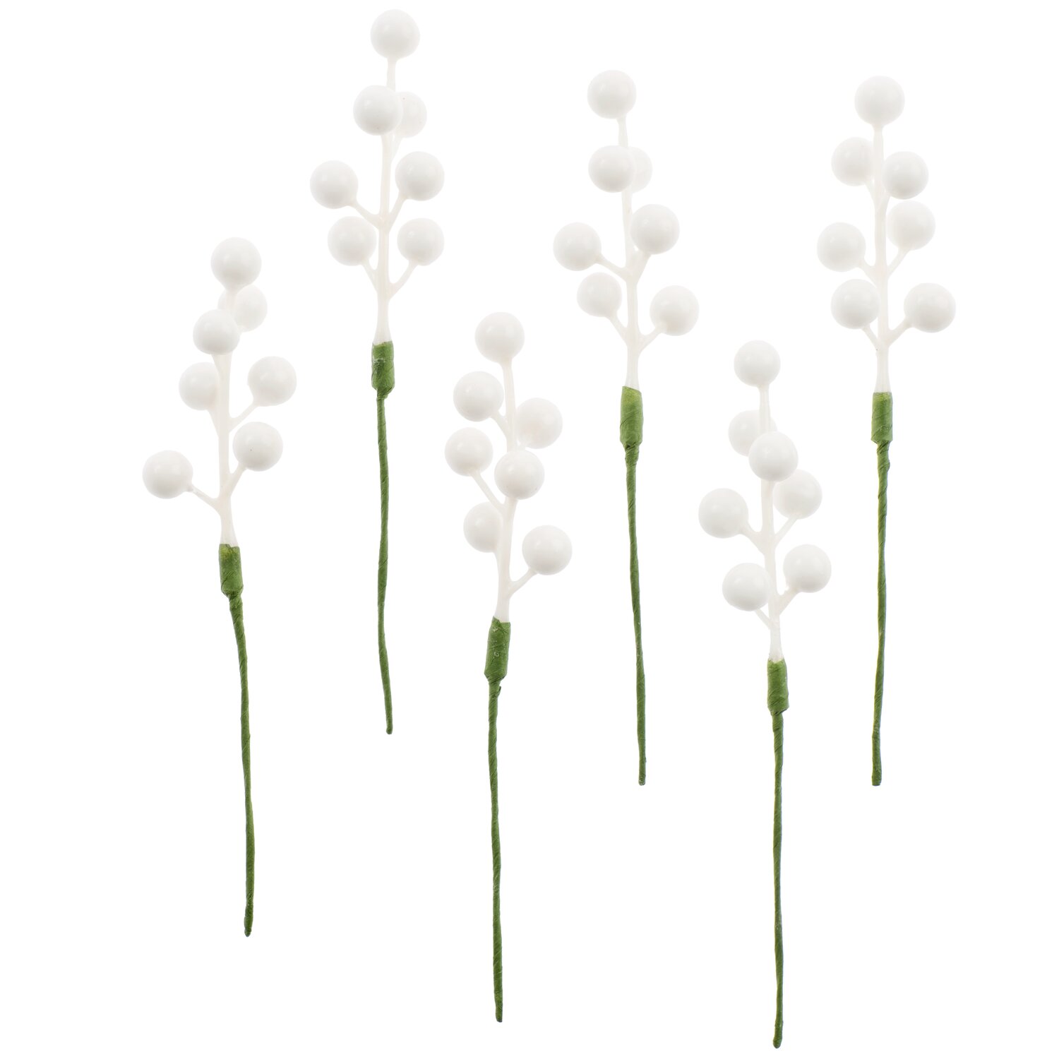 Beerenpick 14cm 6 Stück Farbe Weiß von Rico Design