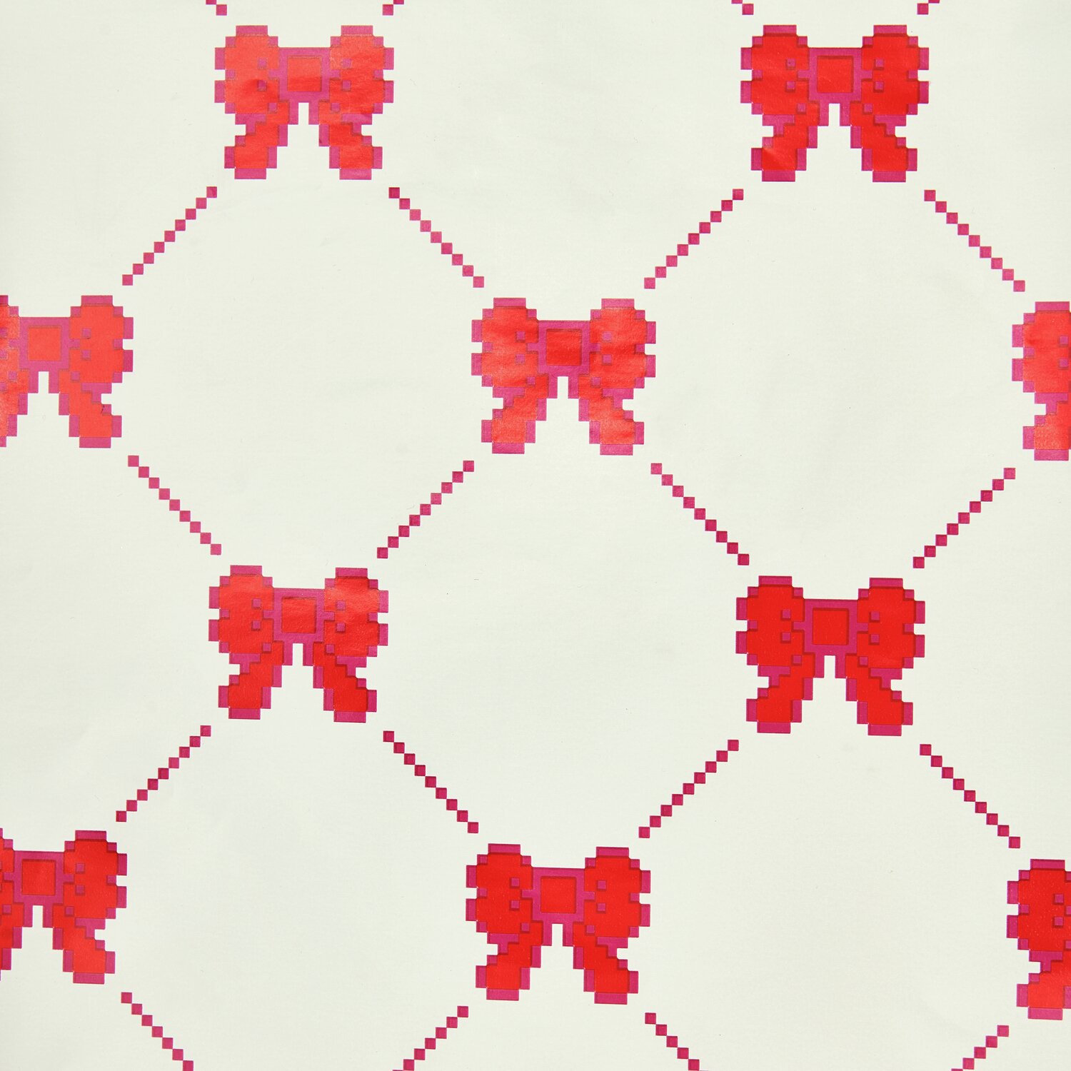 Geschenkpapier Pixel Schleifen 70cm 2m 80g/m² Farbe Creme von Rico Design