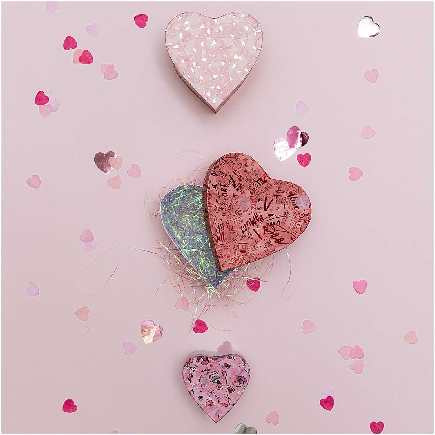 Flitter Herzen rot-pink 50g Flitter Herzen rot-pink 50g