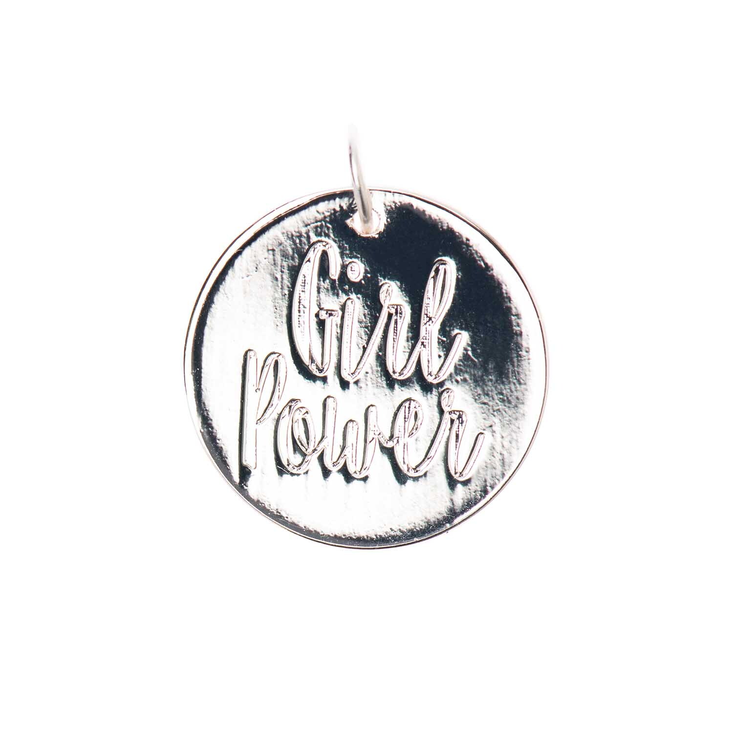 Mix it Up - Jewellery Anhänger Scheibe Girl Power silber Ø17mm Mix it Up - Jewellery Anhänger Scheibe Girl Power silber Ø17mm