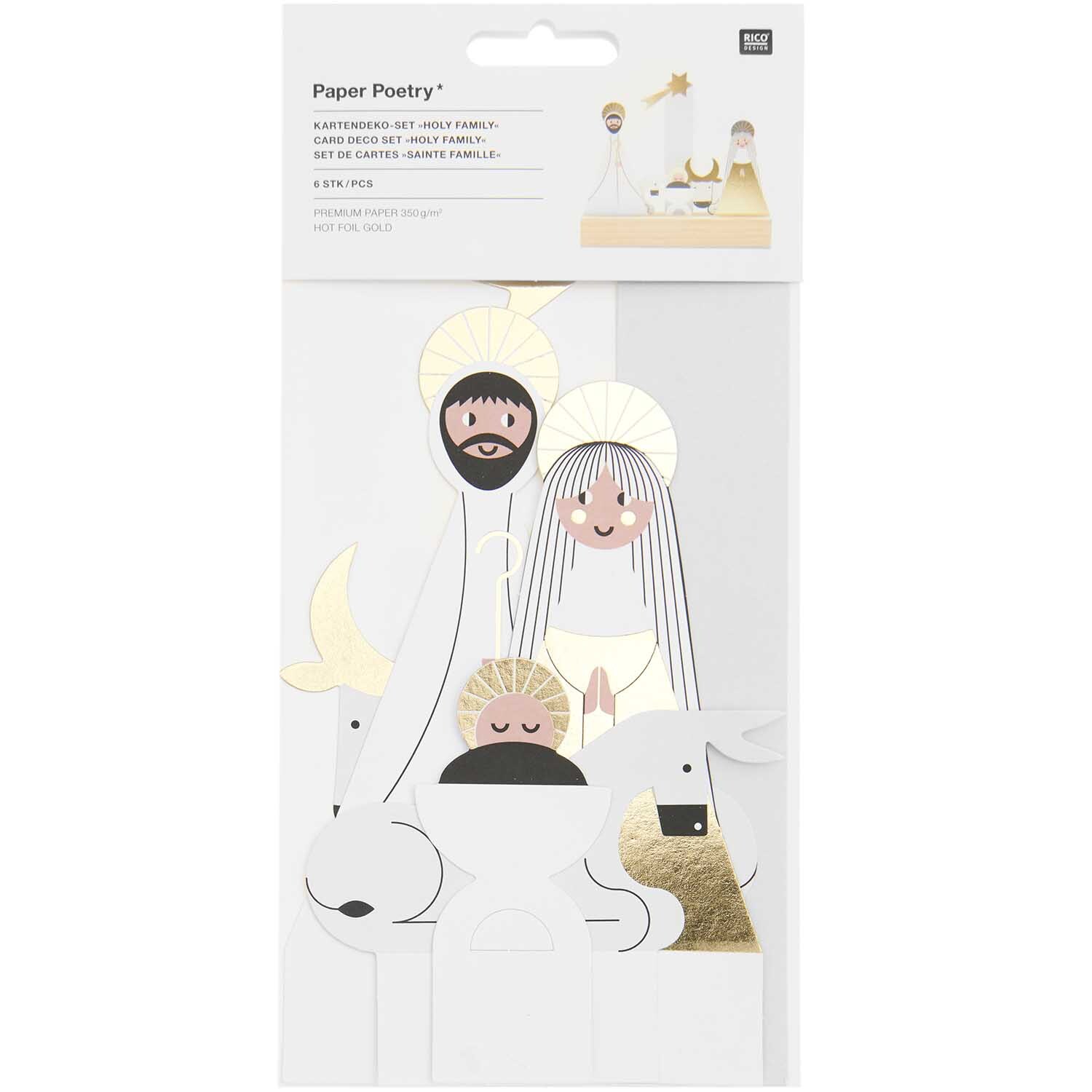 Paper Poetry Kartendeko-Set Holy Family 6 Stück 350g/m2 Paper Poetry Kartendeko-Set Holy Family 6 Stück 350g/m2