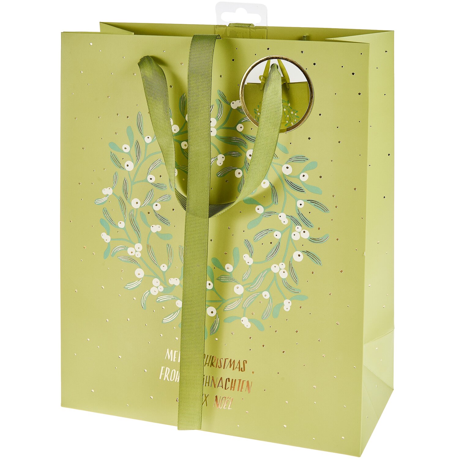 Geschenktüte Advent Mistelkranz L 26x34,5x1,5cm von Rico Design