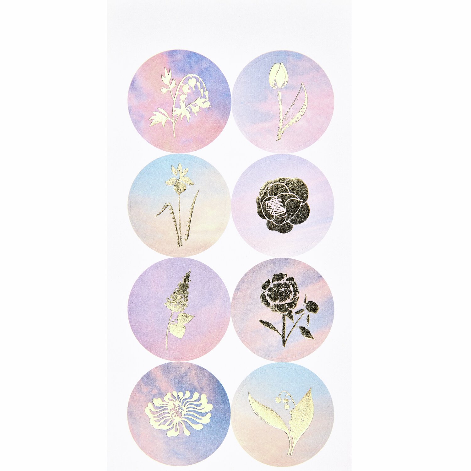 Papiersticker The Sky is the Limit 4 Bögen mit floralen Motiven auf pastellfarbenem Hintergrund.