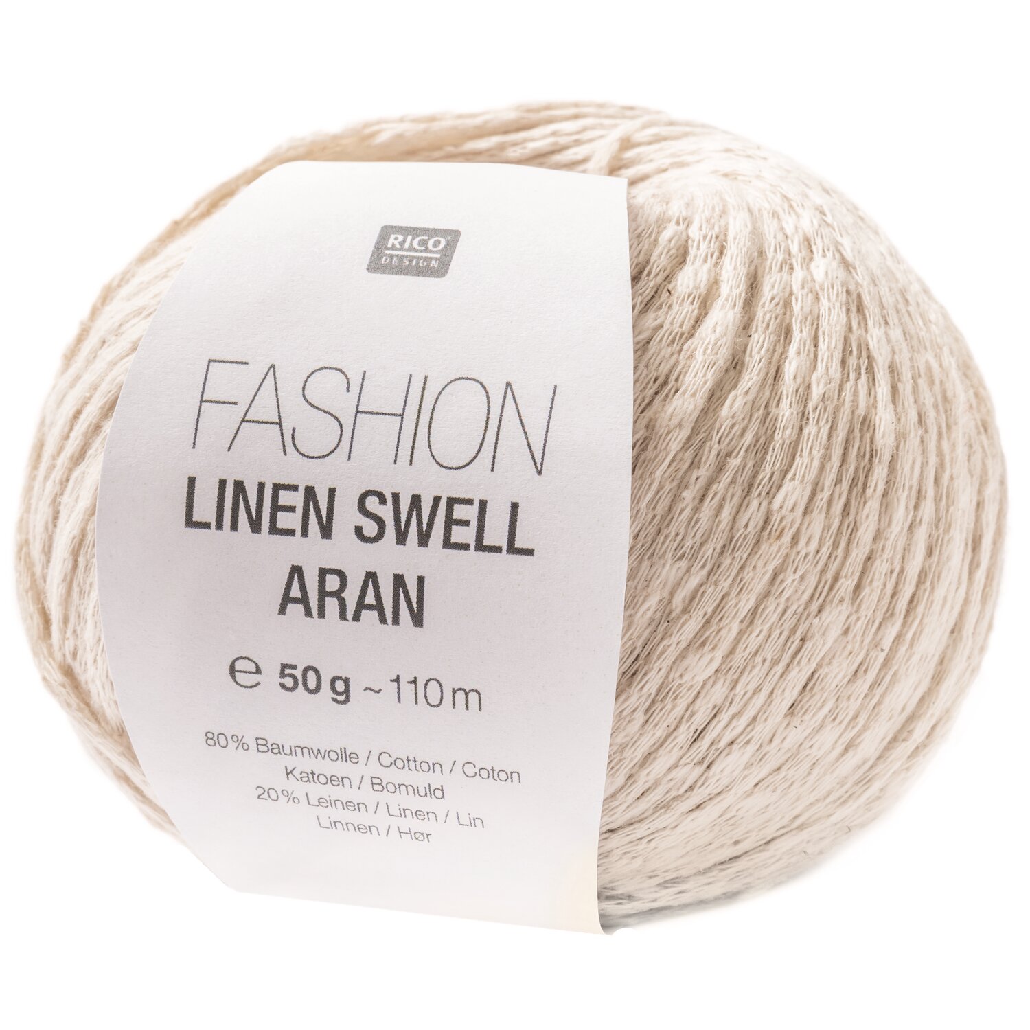 Fashion Linen Swell aran 50g 110m Farbe Natur von Rico Design