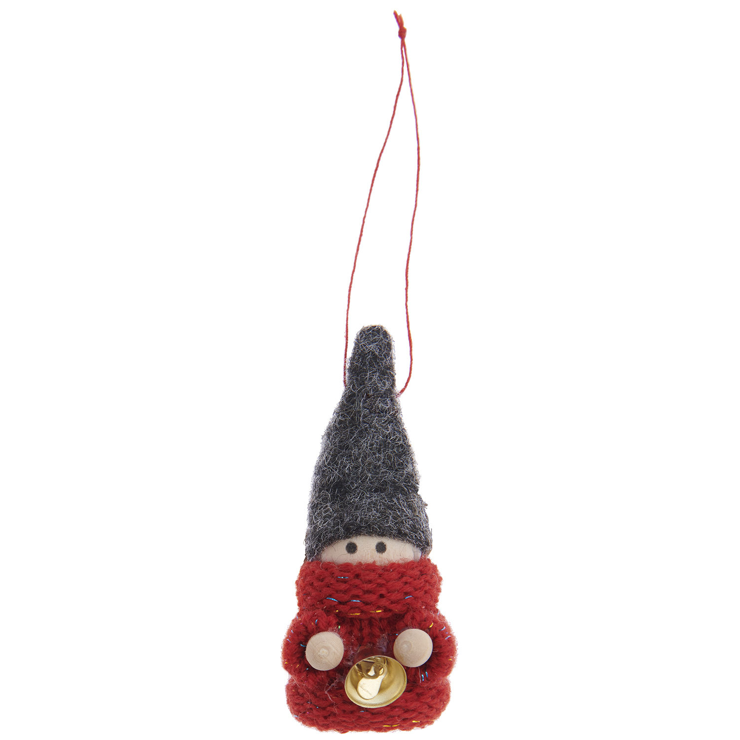Wichtel mit Glöckchen rot-grau 4x4x8cm Wichtel mit Glöckchen rot-grau 4x4x8cm