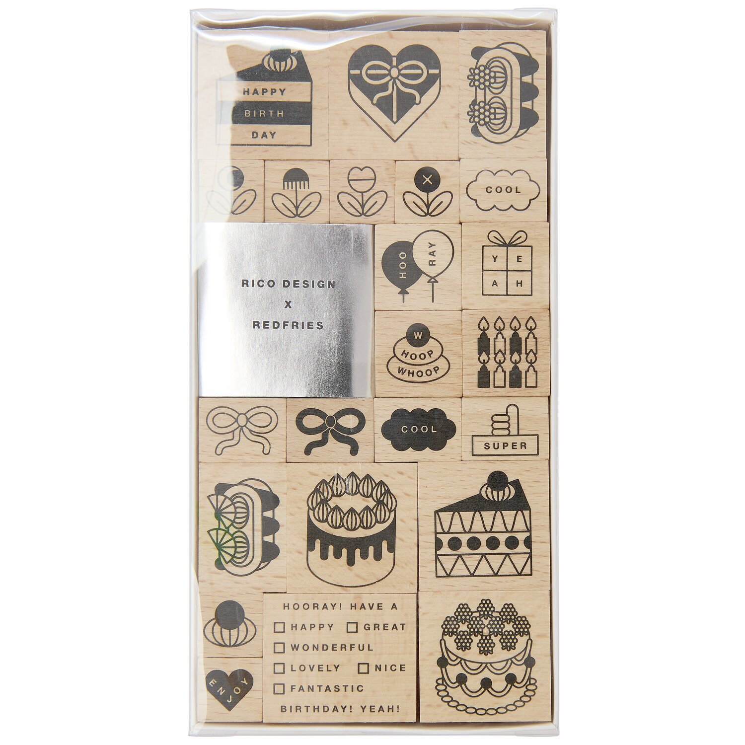 Rico Design x Redfries Stempelset Happy Birthday 24-teilig von Rico Design